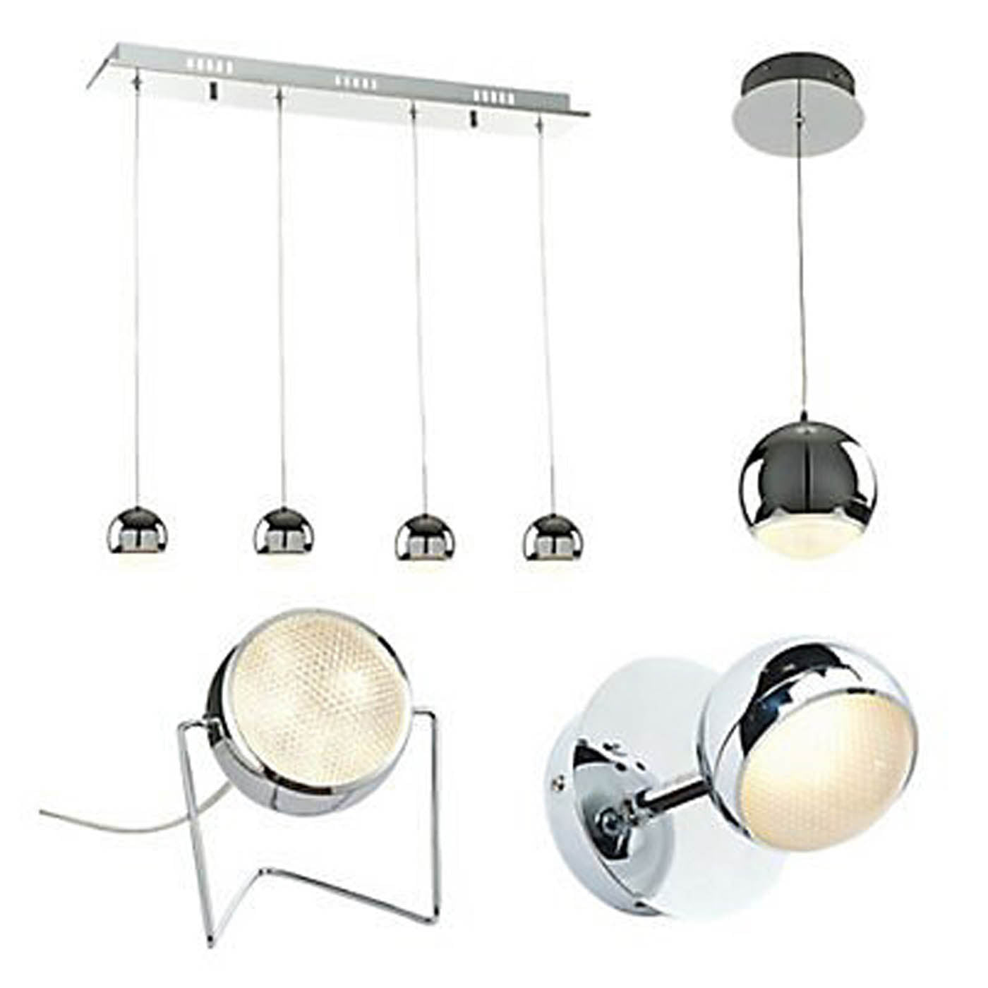 Pluto Pendant Ceiling Light Warm White Chrome Effect Adjustable Height (Dia)90mm - Image 5