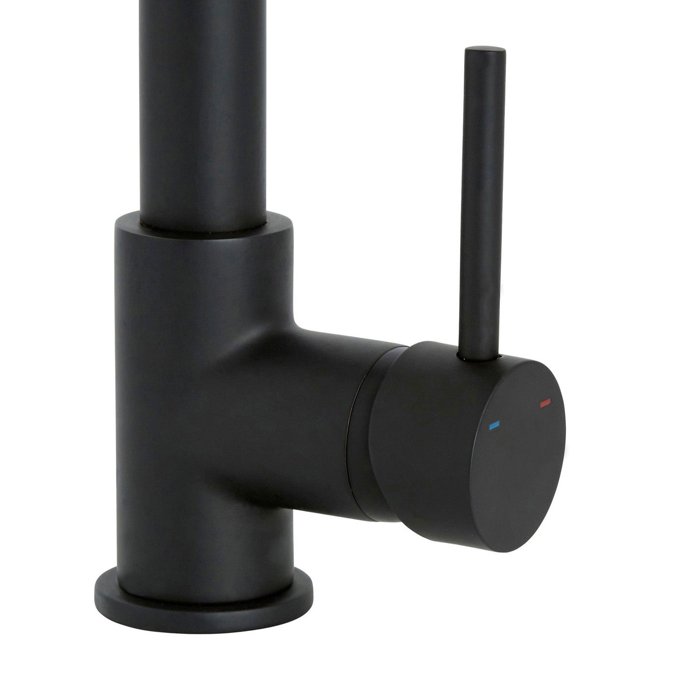 Kitchen Sink Tap Mixer Matt Black Single Side Lever Spring Neck Modern Faucet - Image 2