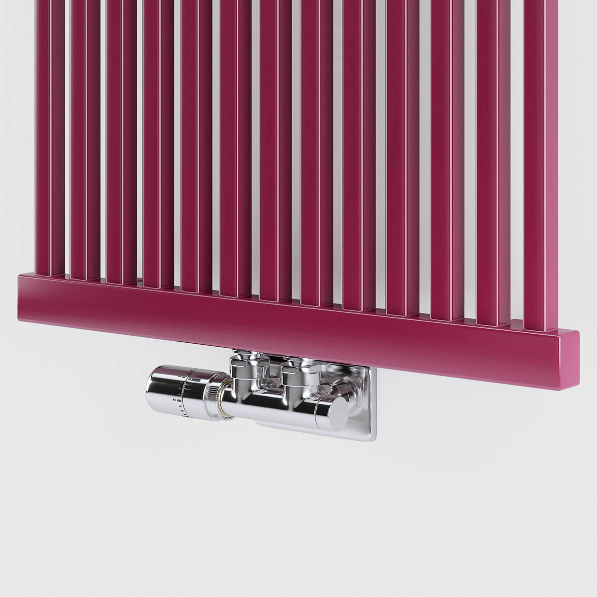 Thermostatic Radiator H Valve Angled Left Sided Brass Chrome Effect 50mm - Image 2