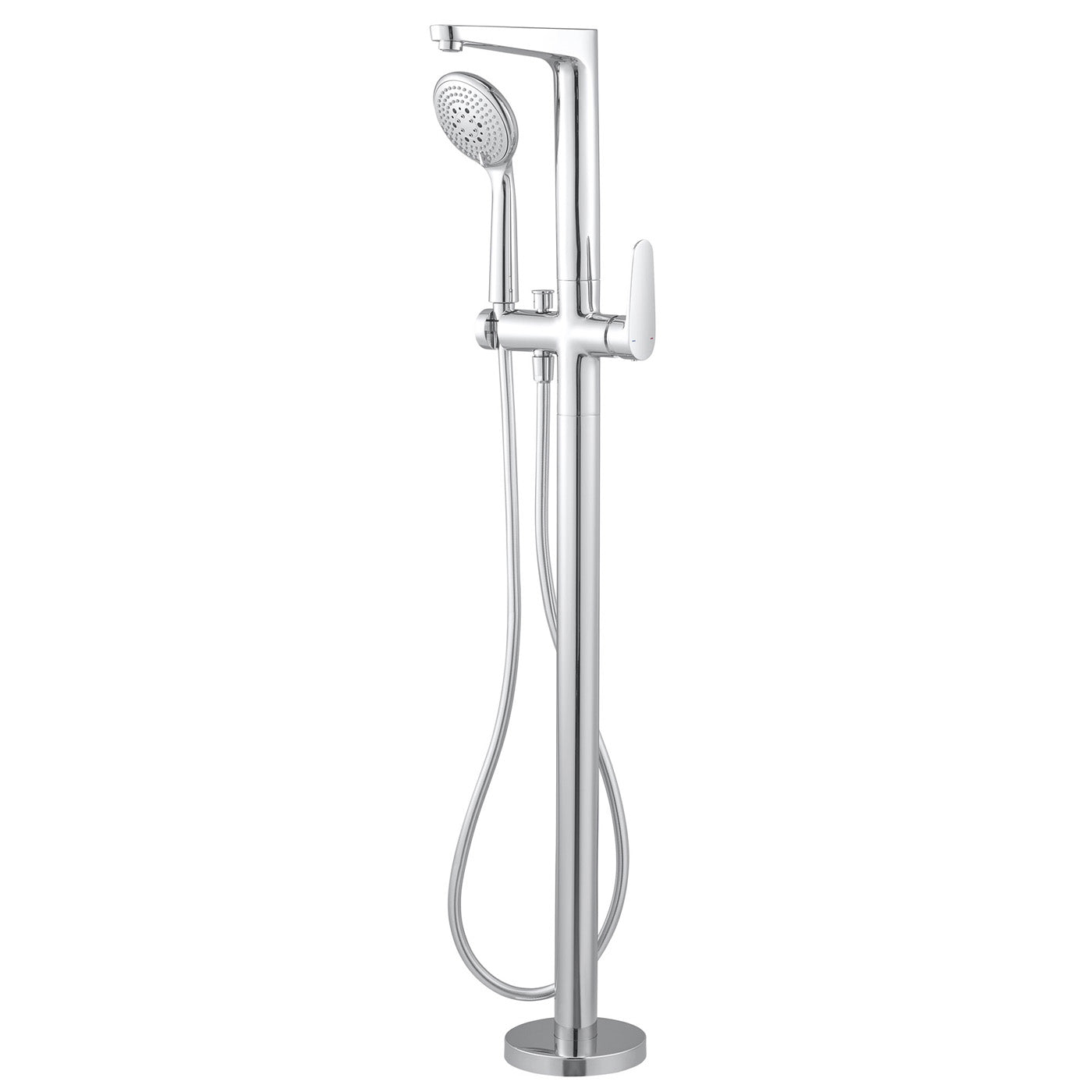 Shower Mixer Freestanding Cavally Chrome Finish Water Saving Regulator Modern - Image 1