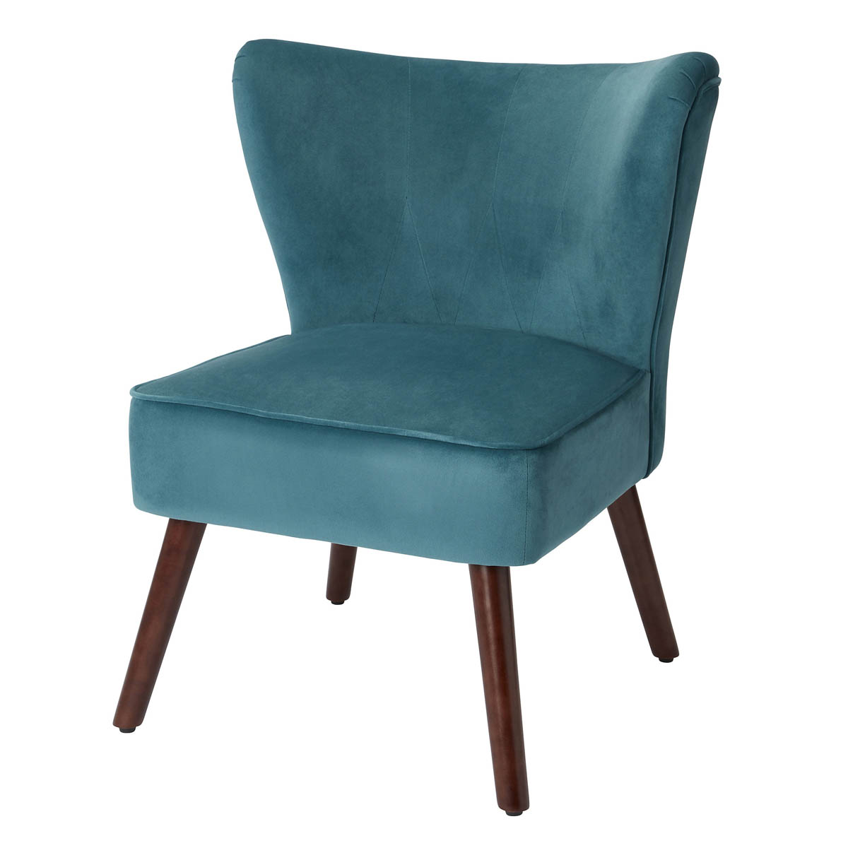 Zorita Occasional Chair Teal Velvet Effect Rectangular (H)830 (W)650 (D)715mm - Image 1