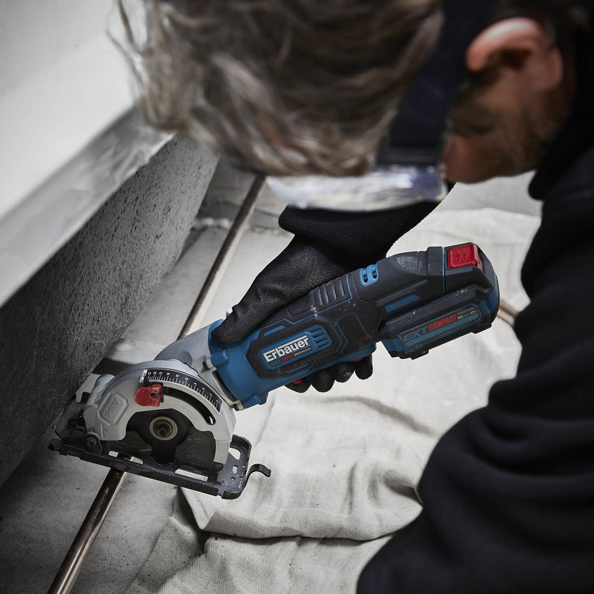 Erbauer Circular Saw 85mm Cordless EMCS12 Brushless 12V EXT Li-Ion - Body Only - Image 1