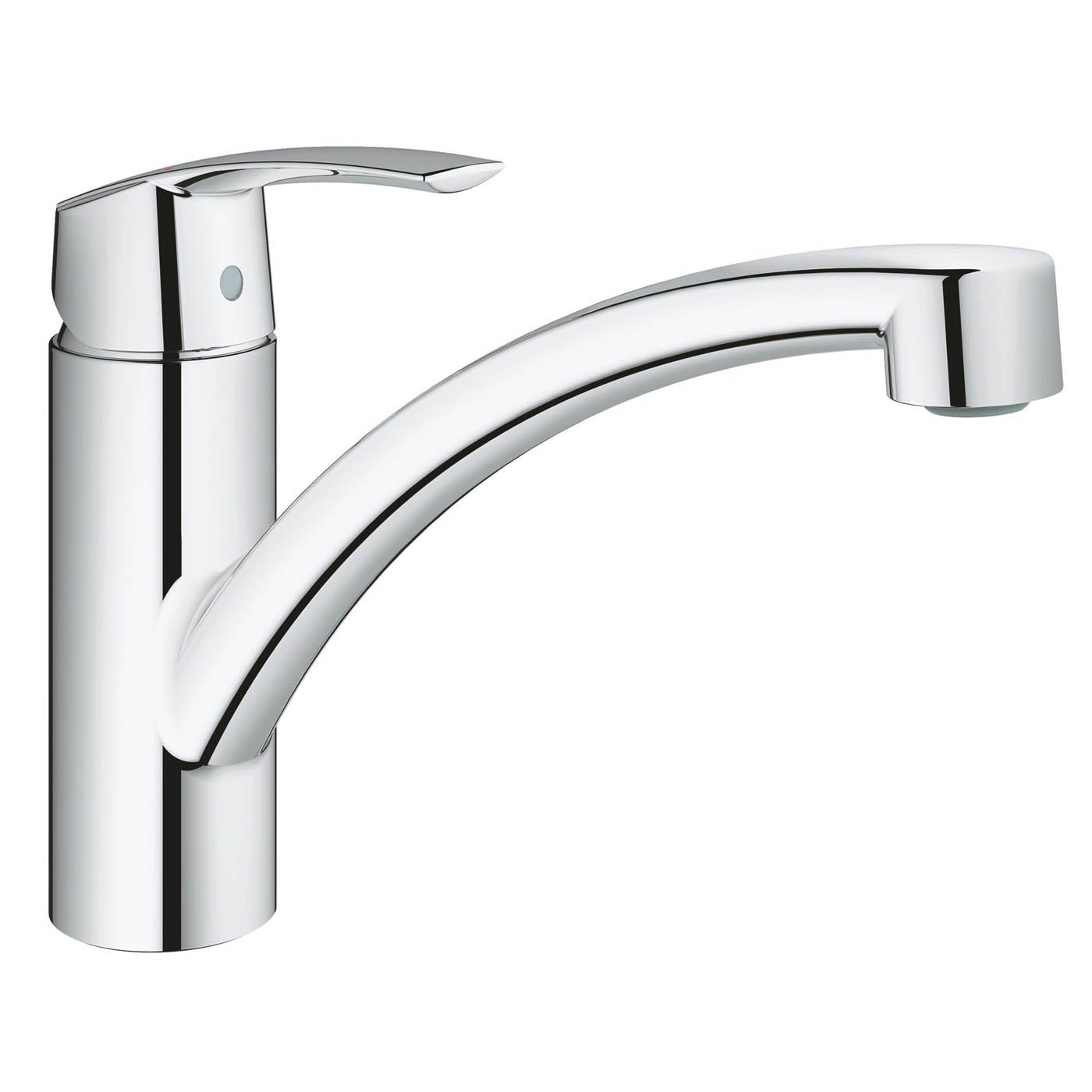 Kitchen Tap Monobloc Mixer Gloss Chrome Single Lever Swivel Spout Faucet - Image 1