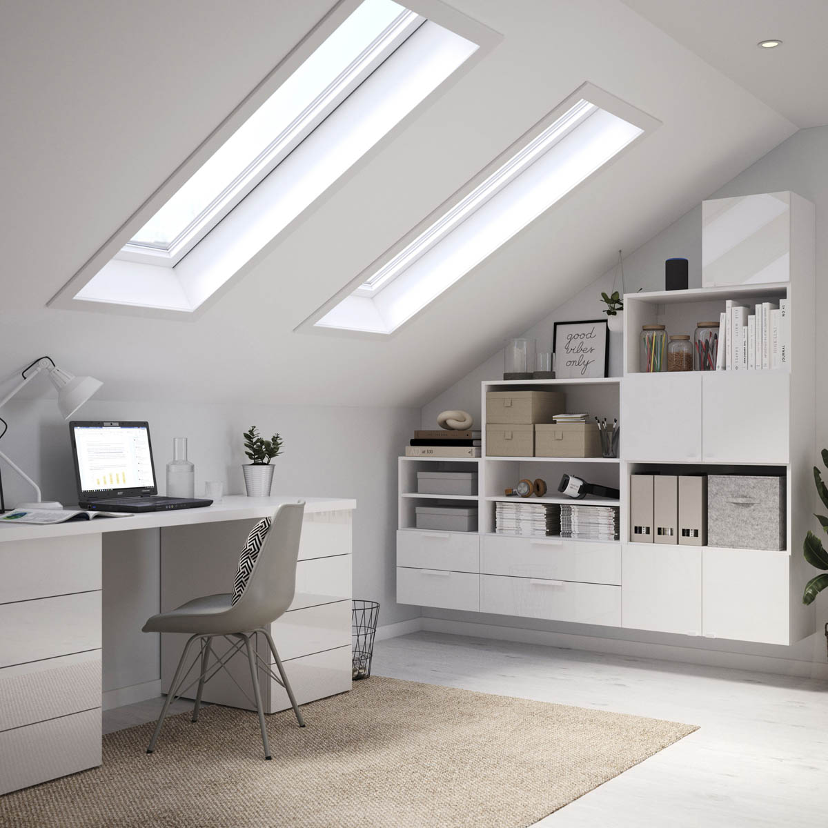 Slab External Drawer Atomia Gloss White (H)184.5x(W)497x(D)390mm Set of 2 - Image 4