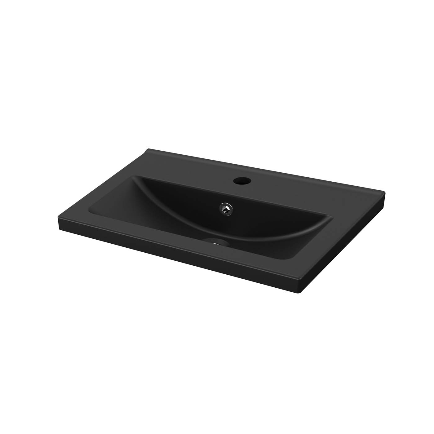 Bathroom Vanity Basin Sink Matt Black Rectangular Ceramic Waste Modern Bathroom - Image 4