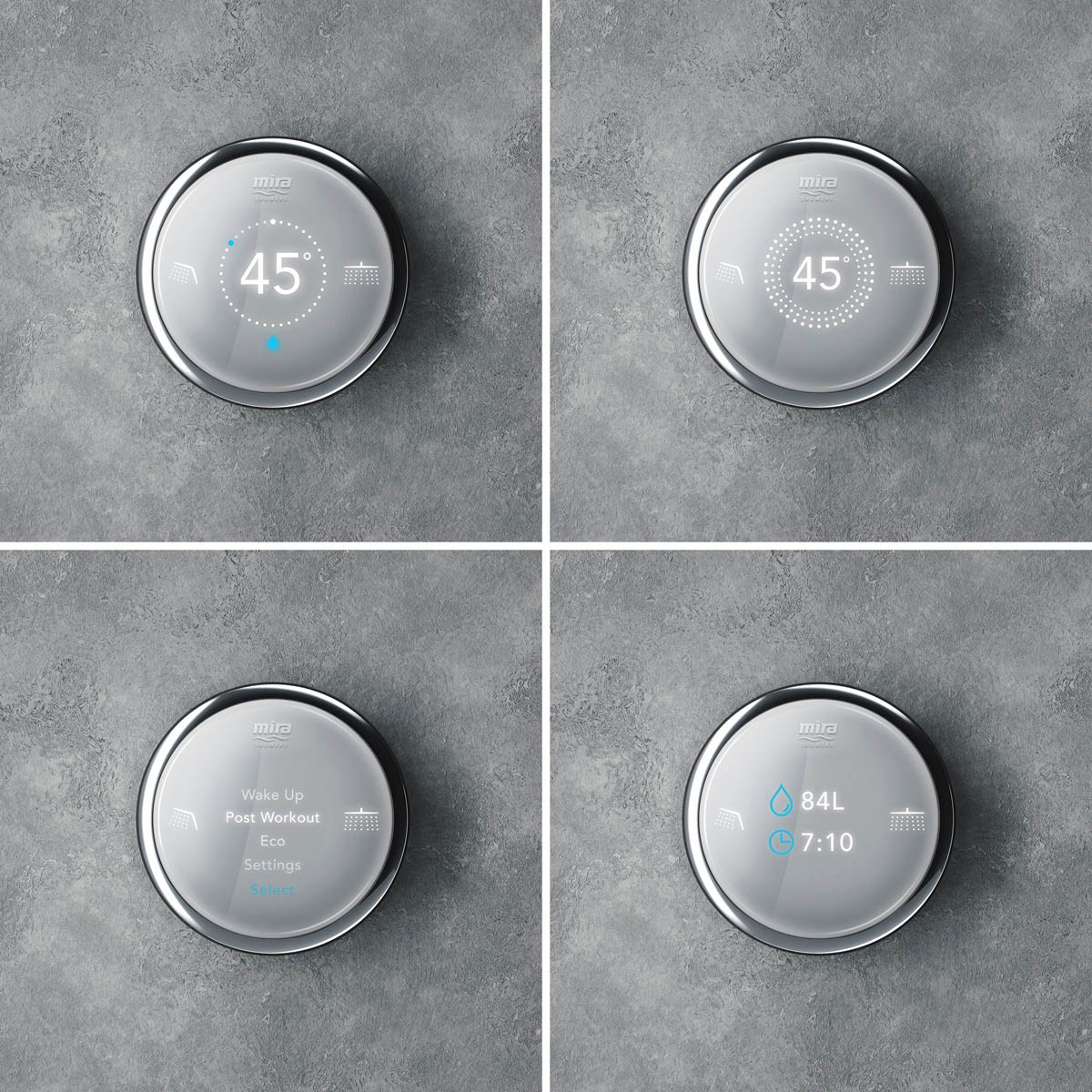 Mira Bathroom Mixer Shower Digital Concealed Chrome 4 Spray Pattern Twin Head - Image 2