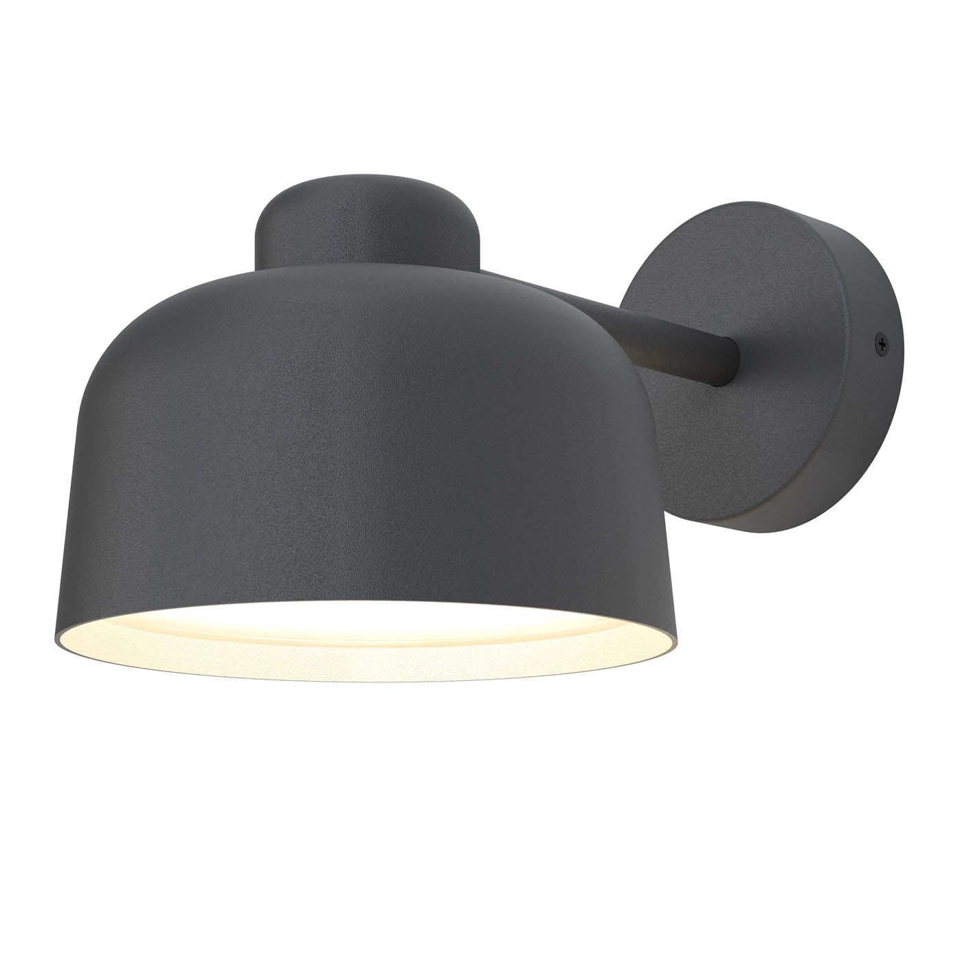 Outdoor Wall Light LED Neutral White Bell Matt Dark Grey Waterproof (Dia)18cm - Image 1