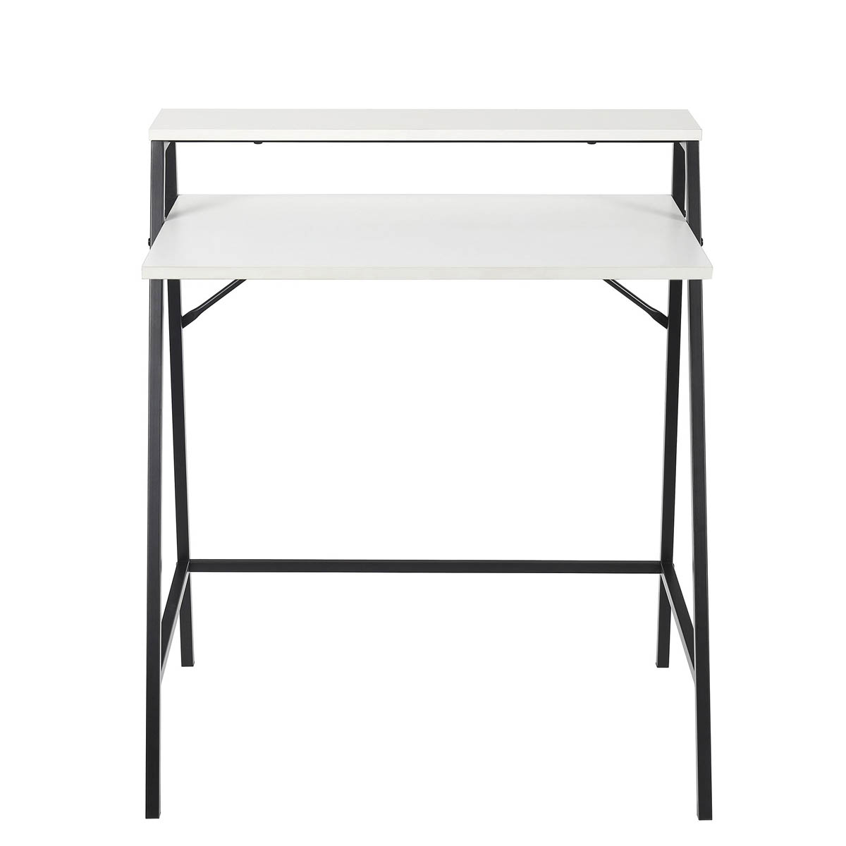 Manera Two Shelf Desk Compact Matt White Home Office (H)840 (W)740 (D)515mm - Image 3