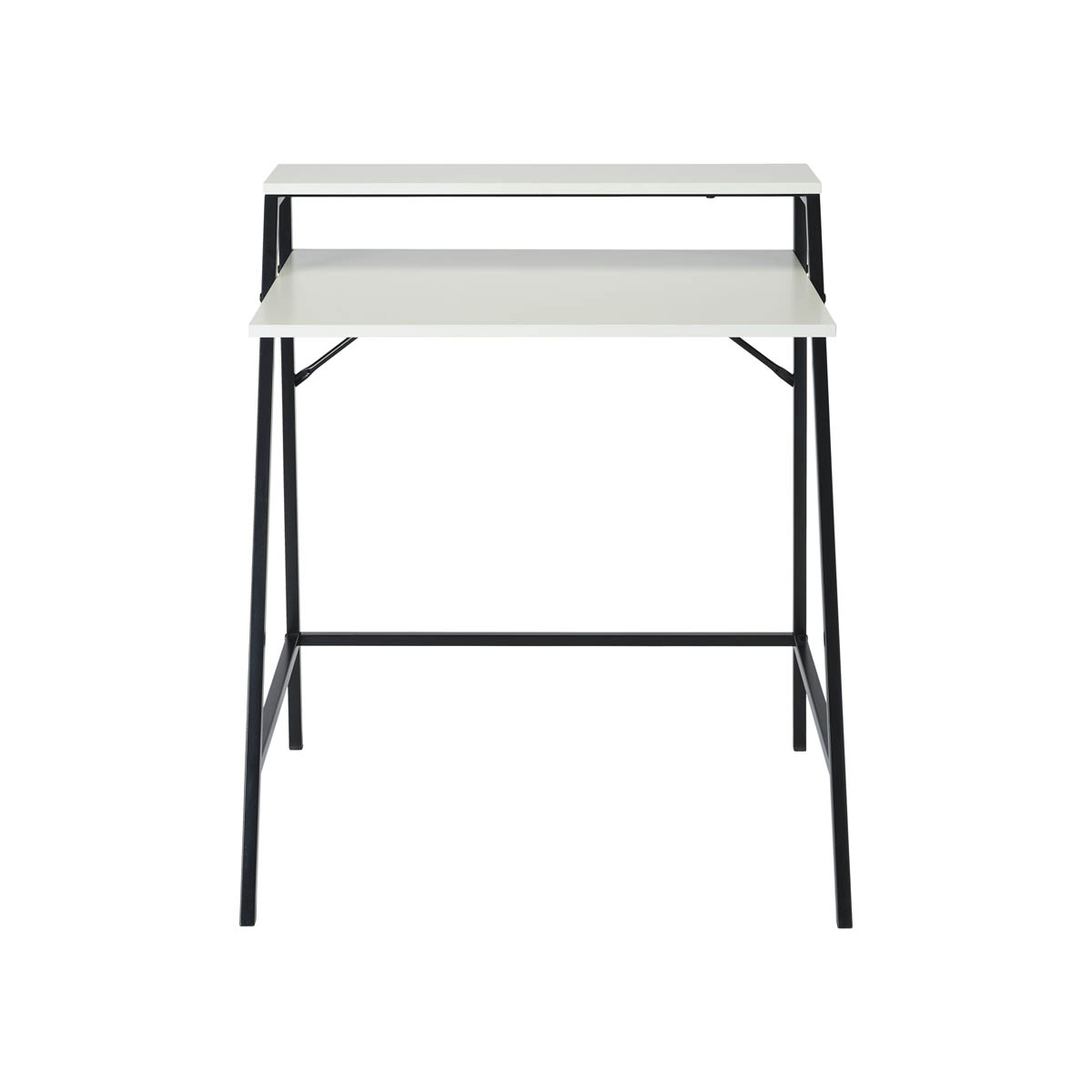 Manera Two Shelf Desk Compact Matt White Home Office (H)840 (W)740 (D)515mm - Image 4
