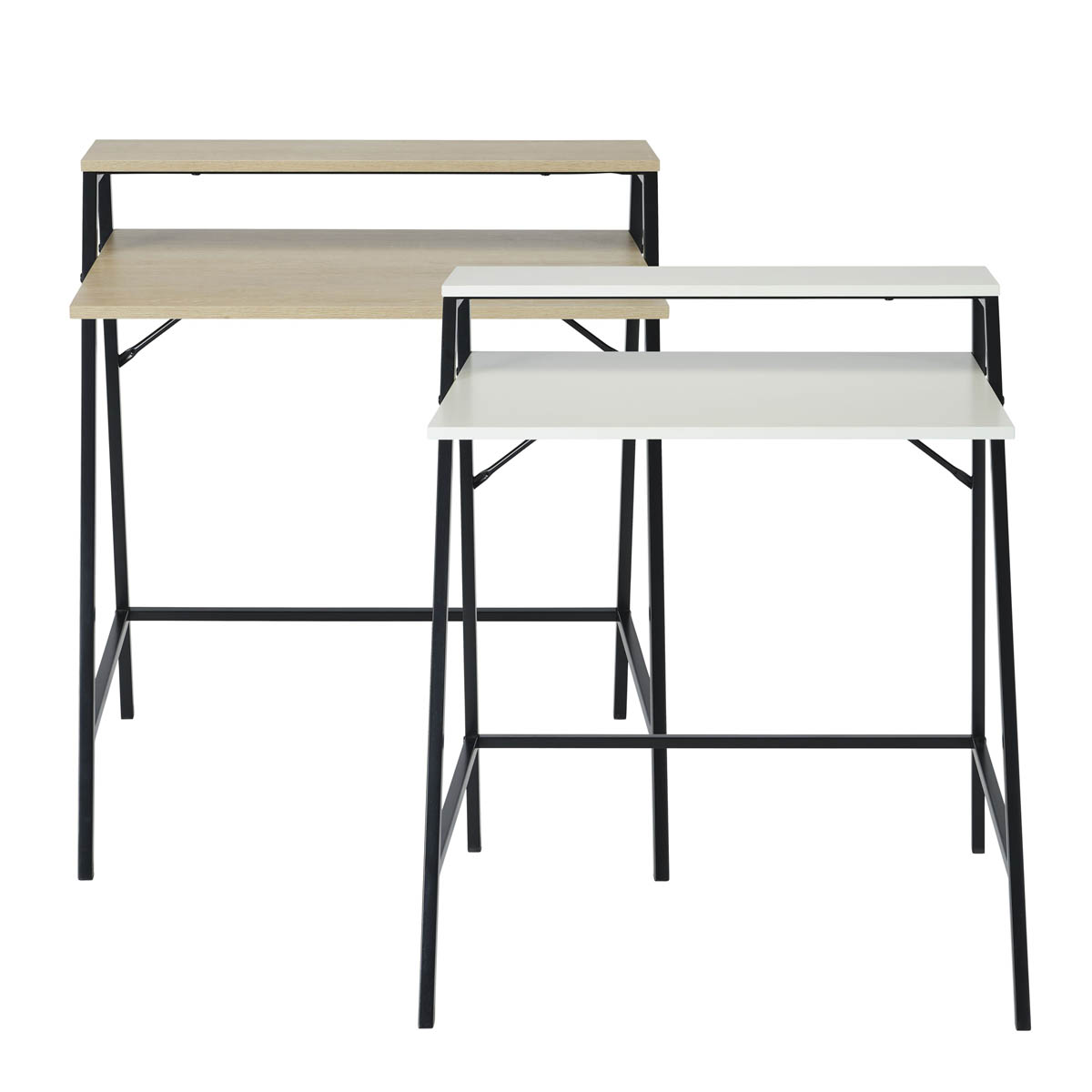 Manera Two Shelf Desk Compact Matt White Home Office (H)840 (W)740 (D)515mm - Image 6