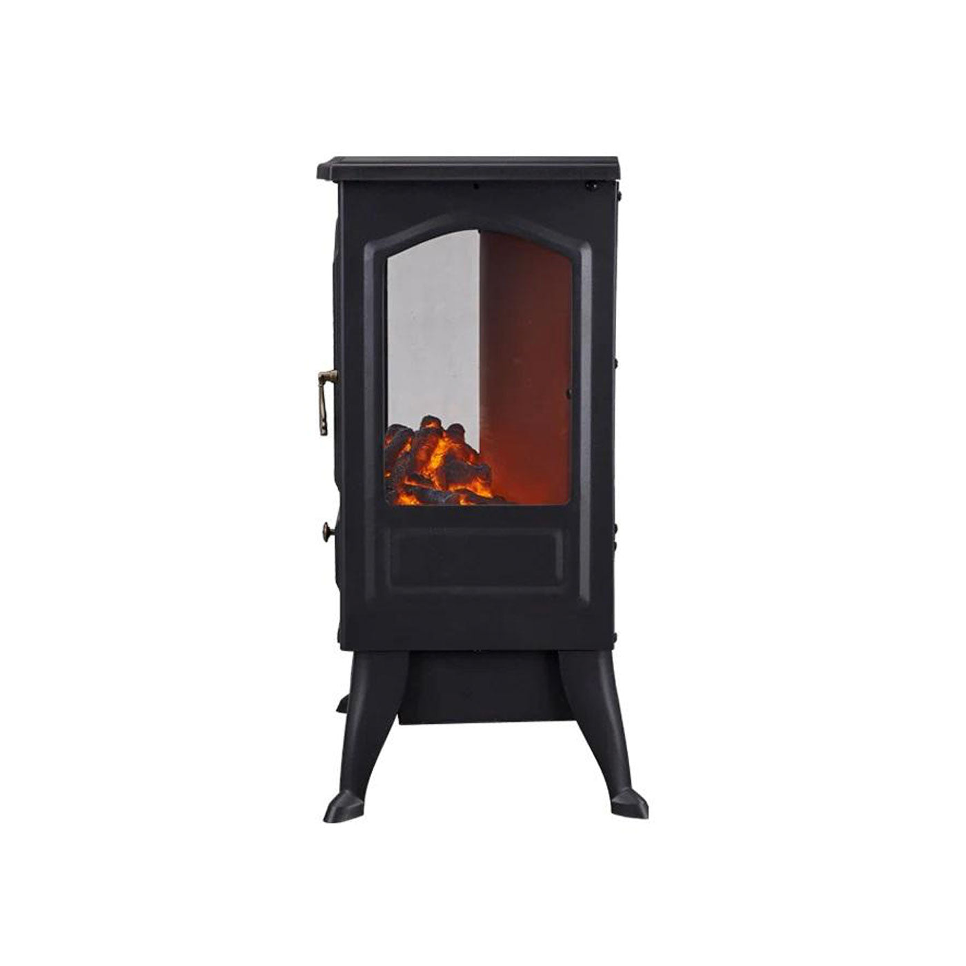 Electric Stove Heater Fireplace Freestanding Black Log Flame Effect 1800W - Image 3