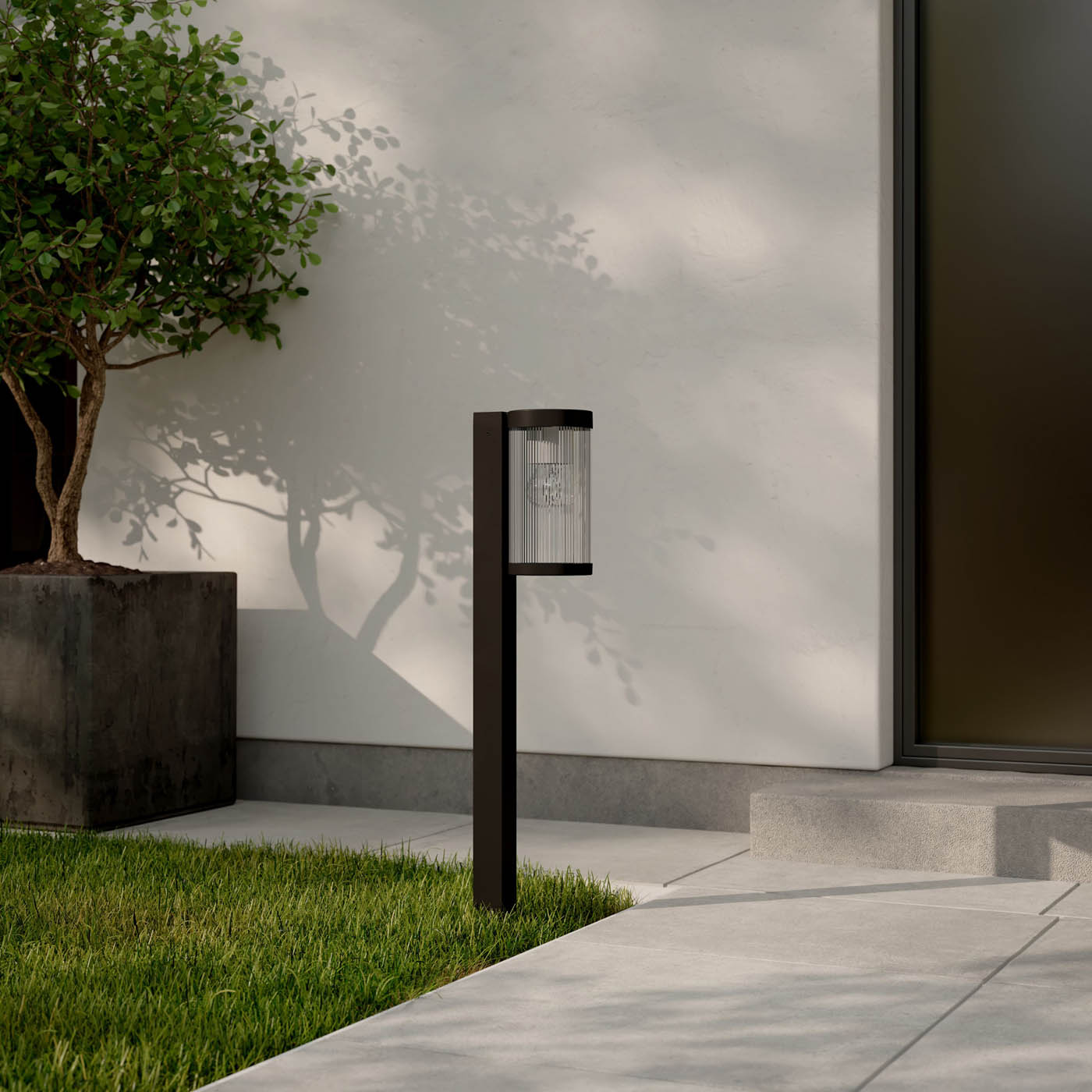 Outdoor Post Light 1 Lamp Aluminium Plastic Sleek Black Garden Path (H)800mm - Image 3