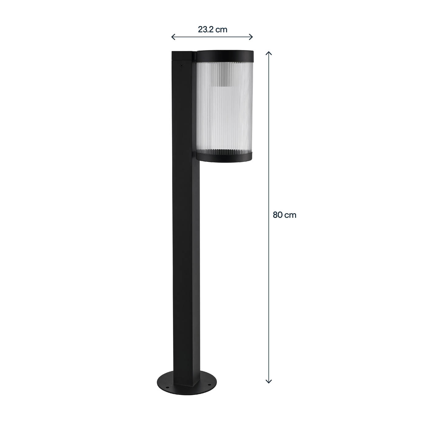 Outdoor Post Light 1 Lamp Aluminium Plastic Sleek Black Garden Path (H)800mm - Image 4