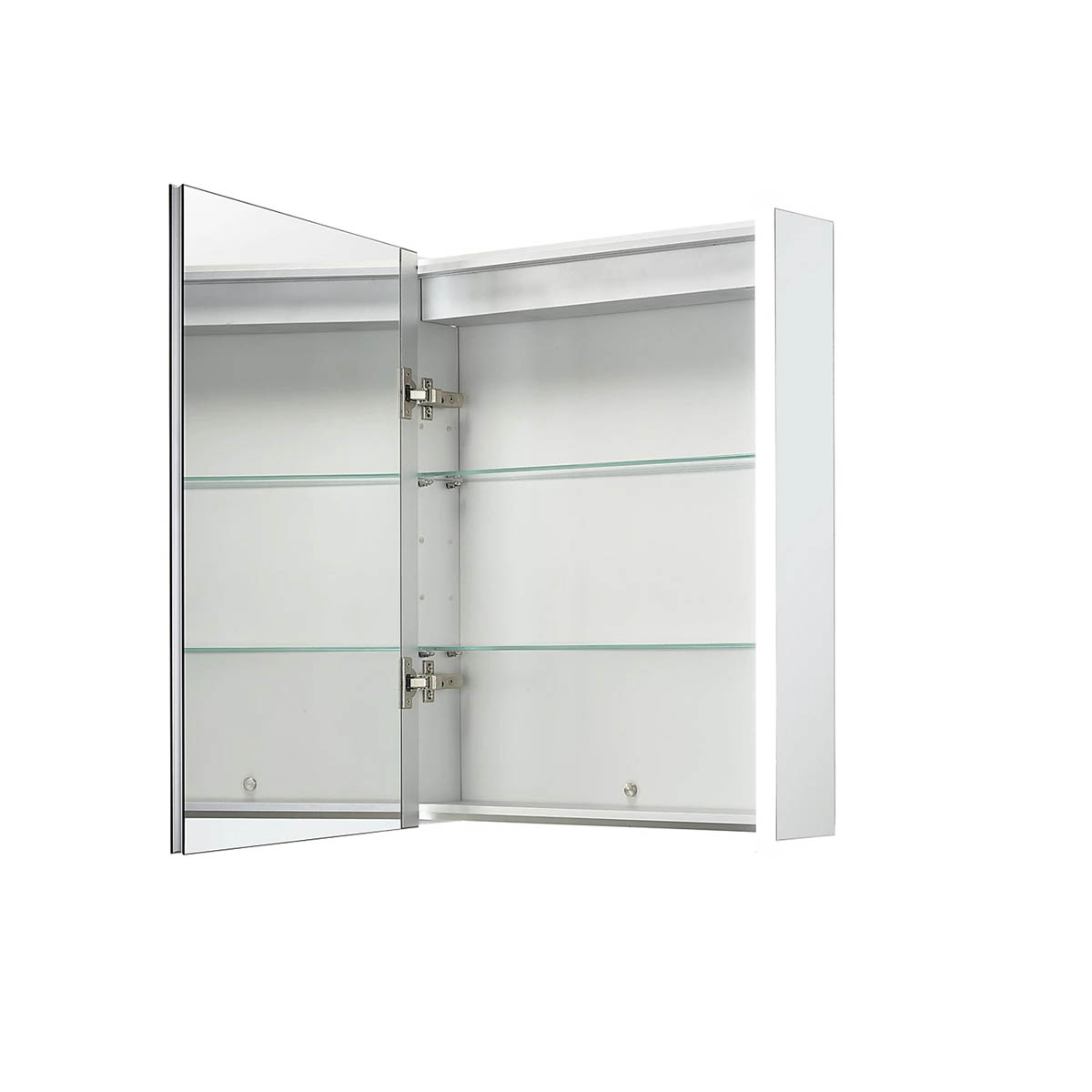 Sensio Bathroom Mirror Cabinet LED Shaver Socket White Wall Mounted Storage - Image 2