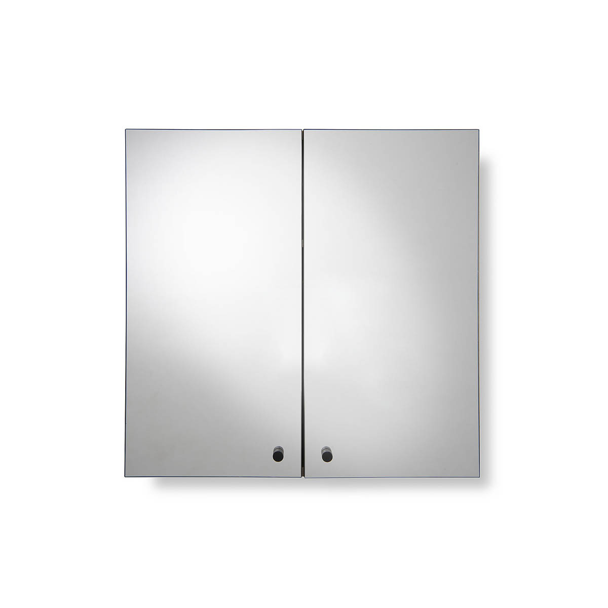 Mirrored Bathroom Cabinets Wall Mounted Double Door Matt Brown 60x60x18 - Image 5