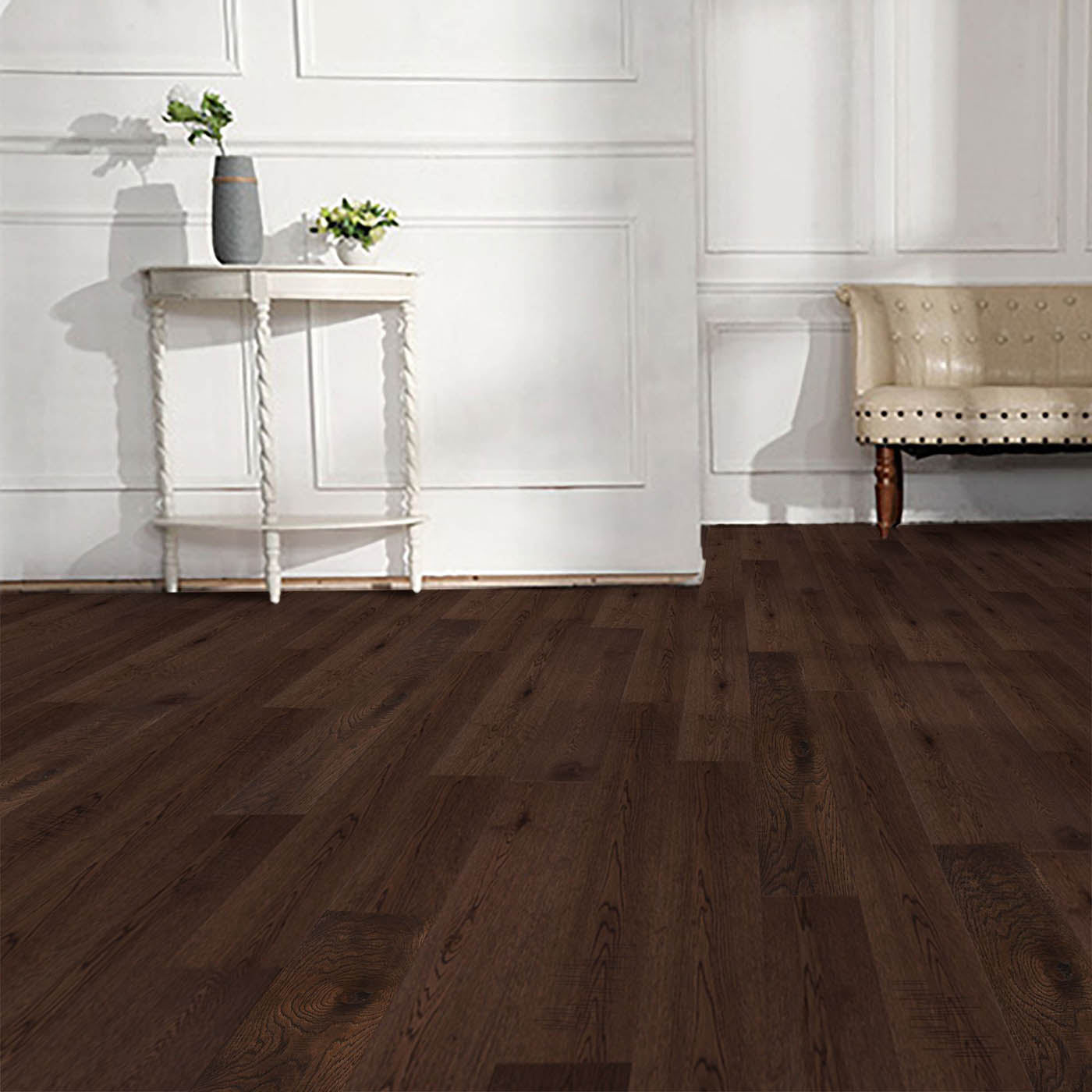 Hardwood Flooring Natural Dark Brown Oak Matt Bevelled Edge Durable 1.8m² - Image 5