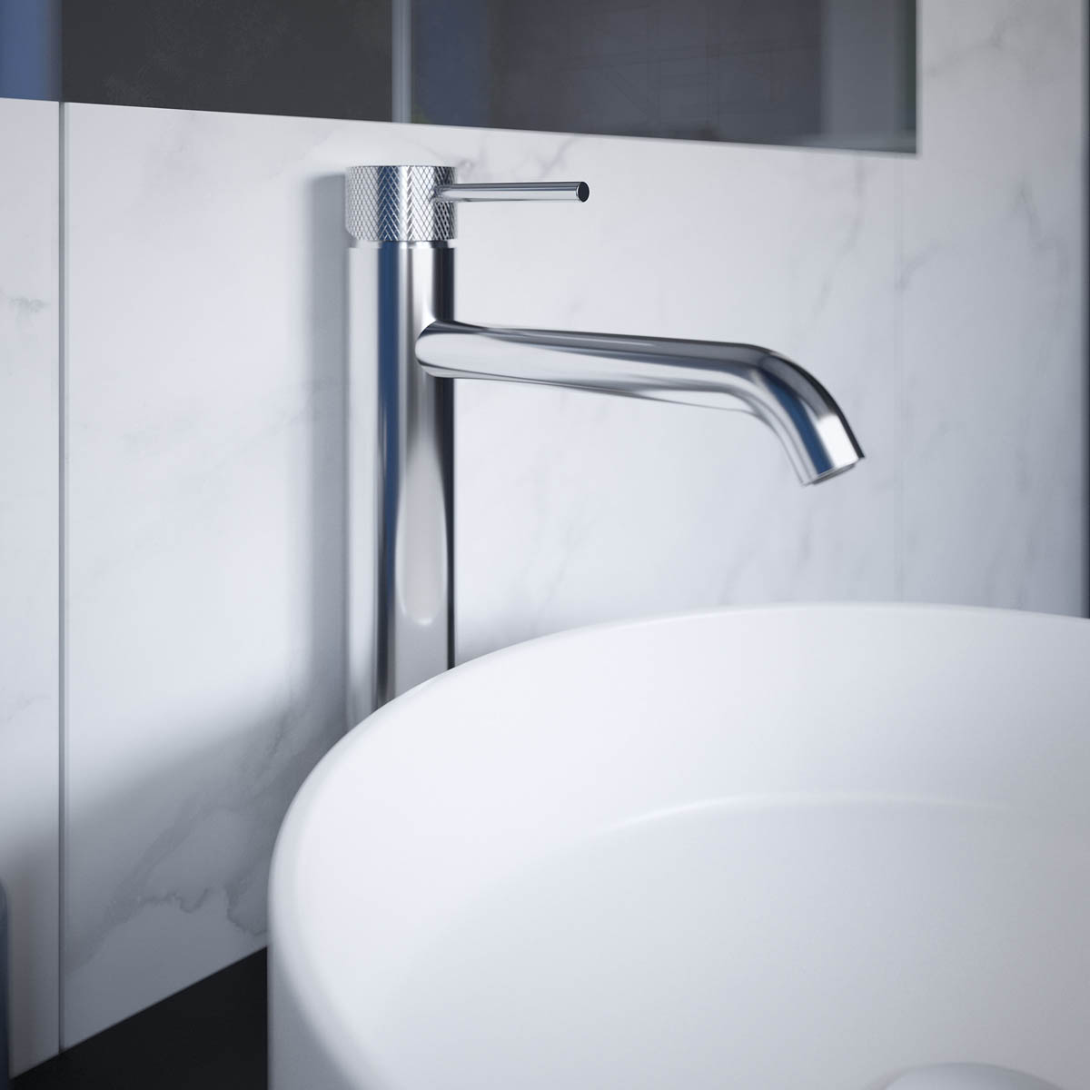 Bathroom Basin Tap Mono Mixer XL Chrome Single Lever Ceramic Cartridge Waste - Image 4