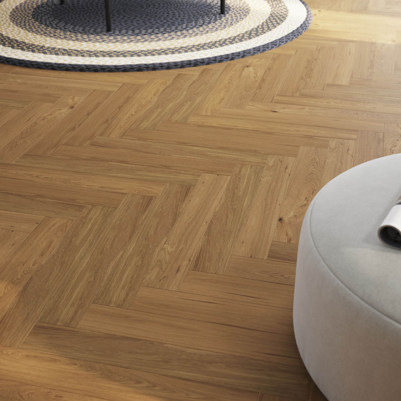 Oak Hardwood Flooring Herringbone Wood Top Layer Classic 1.94m² - Image 4