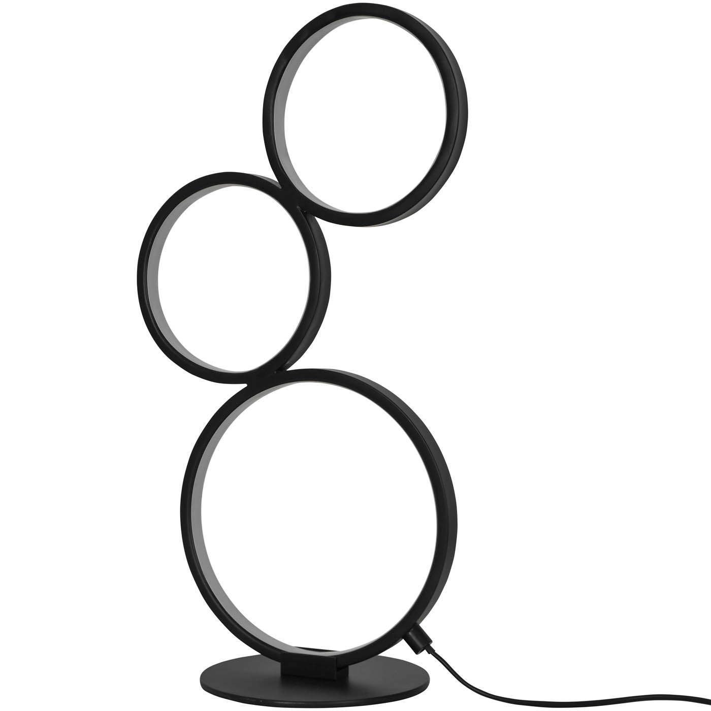 LED Table lamp Round Circular Matt Black Modern Warm White Livingroom 800lm - Image 1