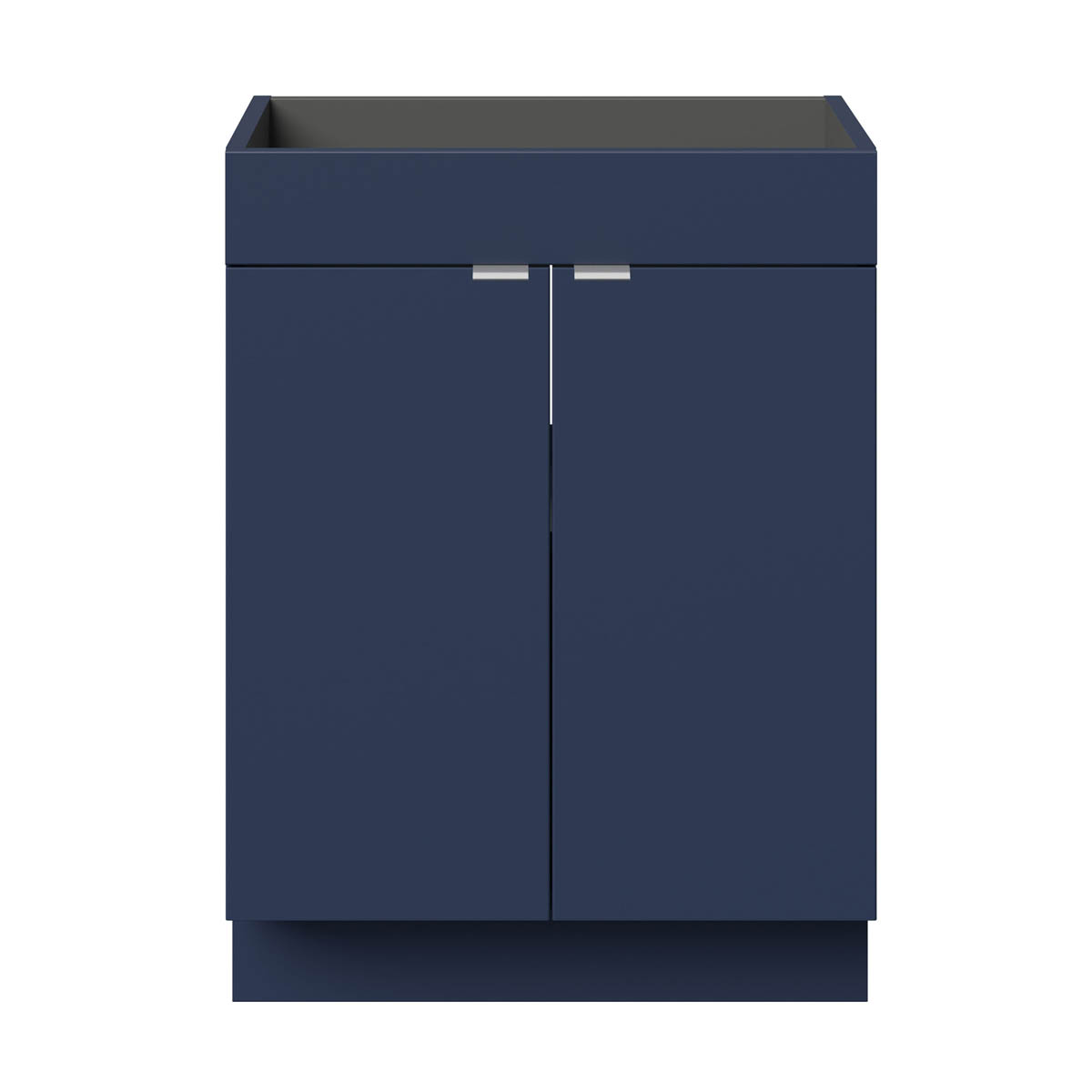 Bathroom Cabinet Slimline Matt Blue Double Modern Soft Close (H) 820mm (W) 600mm - Image 4