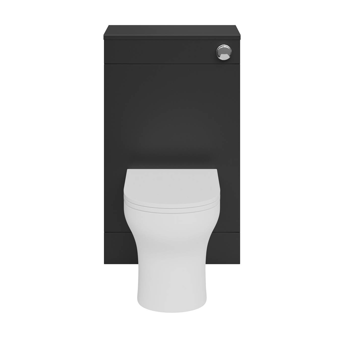 Toilet Cabinet Imandra Freestanding Matt Black WC Unit Bathroom Modern 84x50cm - Image 6