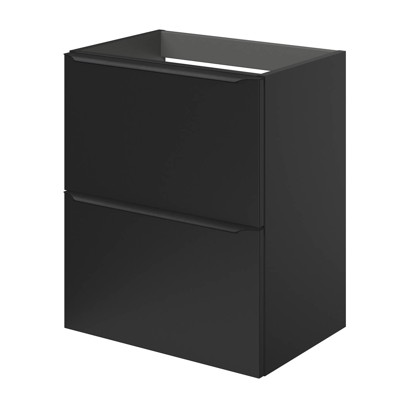 Imandra Bathroom Cabinet Wall-Mounted Vanity Matt Black Slimline H600mm W500mm - Image 1