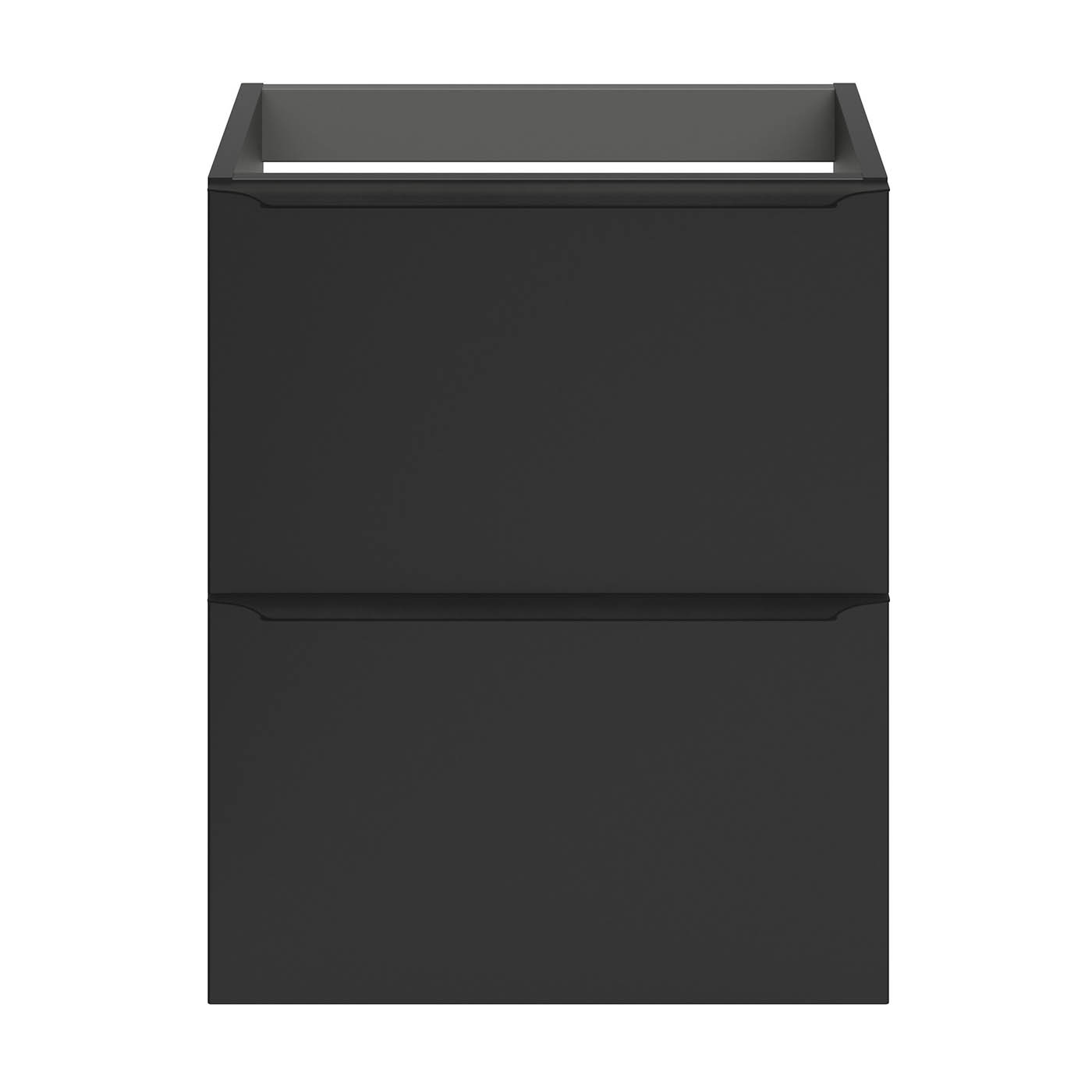 Imandra Bathroom Cabinet Wall-Mounted Vanity Matt Black Slimline H600mm W500mm - Image 3