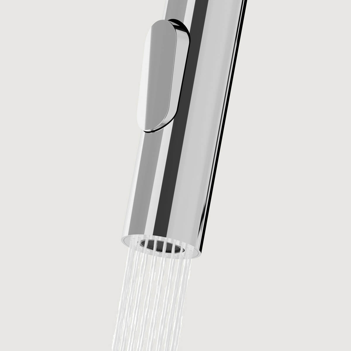 Kitchen Sink Tap Mixer Stainless Steel Single Lever Spring Neck Swivel Spout - Image 2