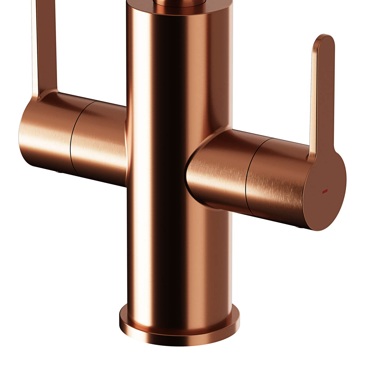 Kitchen MIxer Tap Copper Effect Twin Lever Faucet Swivel Spout Water Saving - Image 5