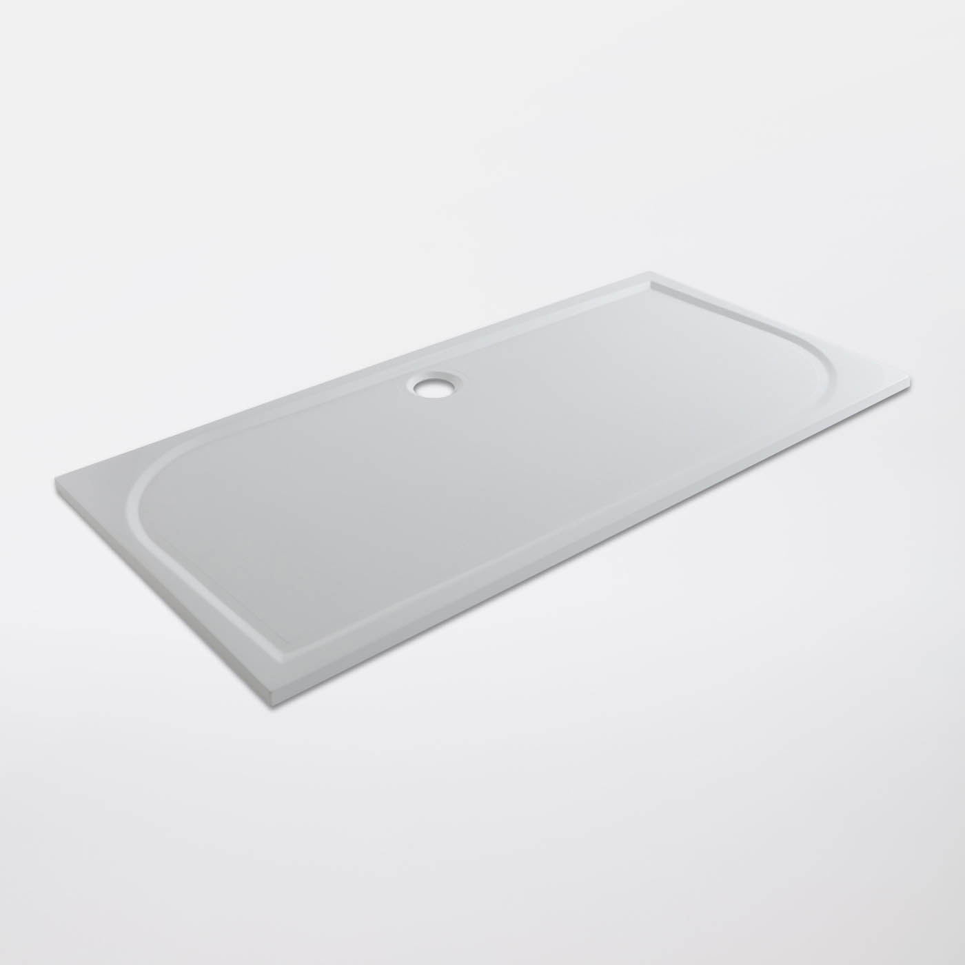 Shower Tray White Rectangular Centre Drain Anti Slip (L)1600mm (W)700mm (H) 27mm - Image 1