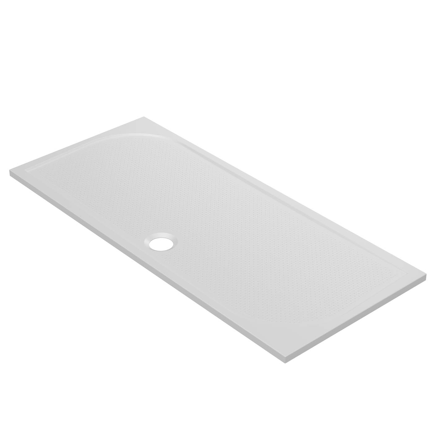 Shower Tray White Rectangular Centre Drain Anti Slip (L)1600mm (W)700mm (H) 27mm - Image 6