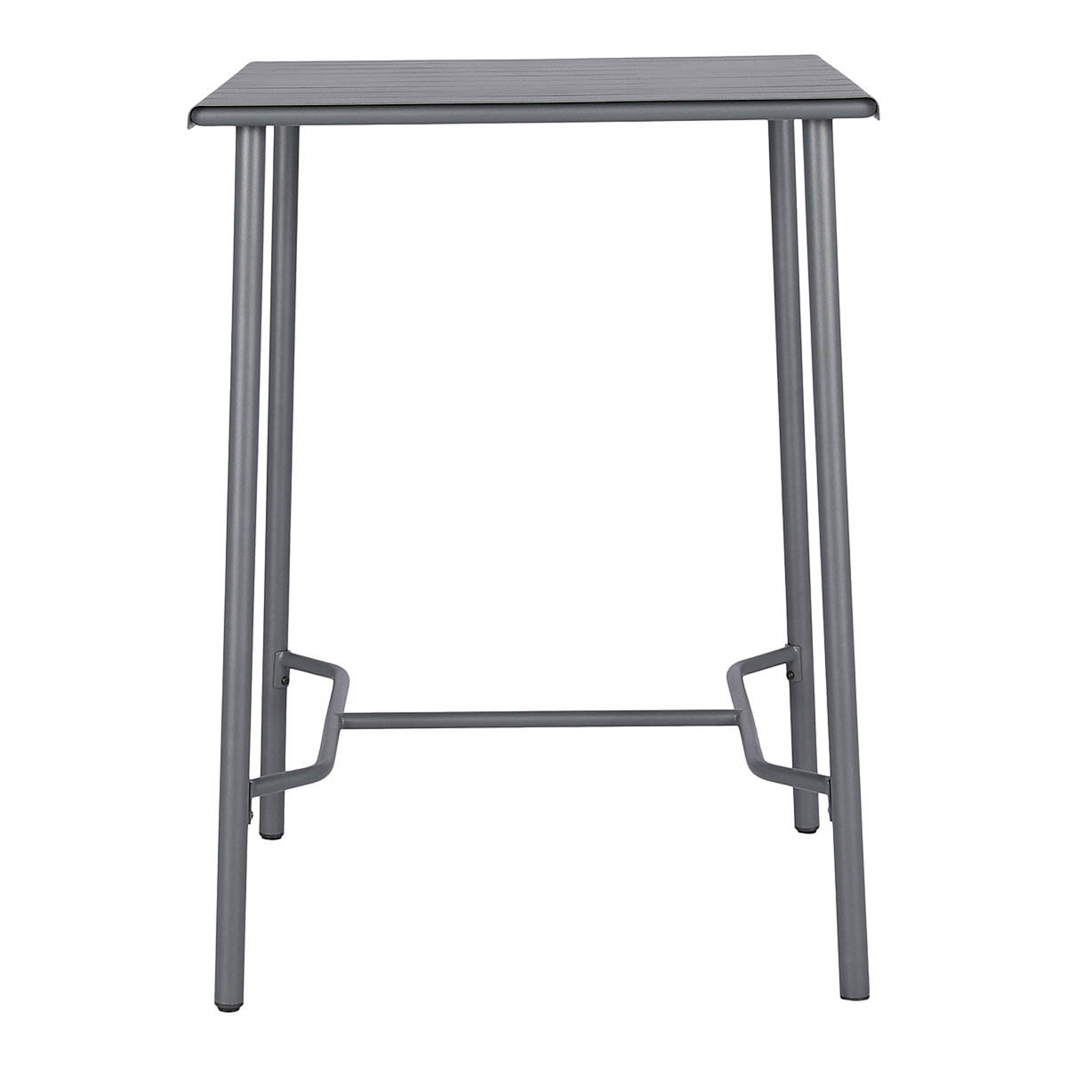 High Cocktail High Table 2 Seater Square Matt Grey Steel L76.6 x W76 x H106cm - Image 2