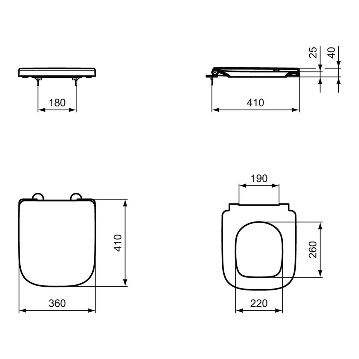 Ideal Standard Toilet Seat Soft Close White Quick Release Bottom Fix Compact - Image 2