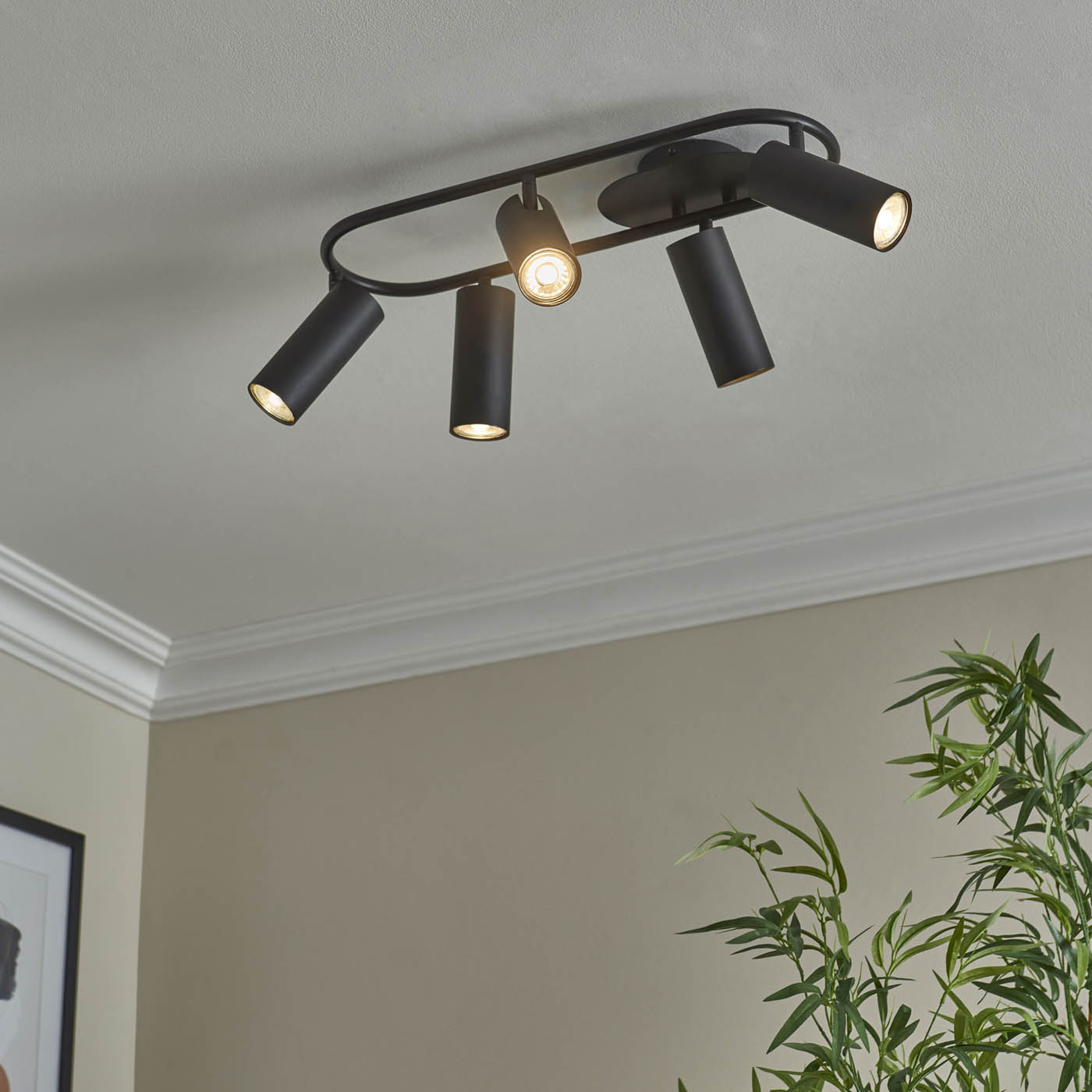 LED Ceiling Light 5 Way Matt Metal Black Dimmable Kicthen Dining Modern - Image 2