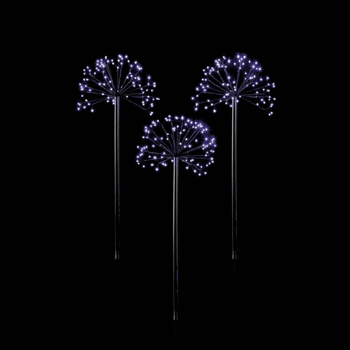 Garden LED Stake Light Indoor Outdoor White Round (H)100 x (D)50cm Pack of 3 - Image 2