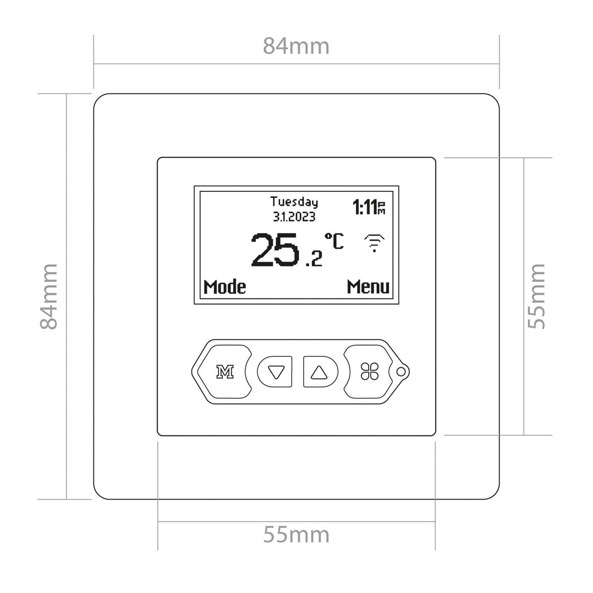 Klima Underfloor Heating Thermostat MIC2 Wifi Digital White Programmable - Image 2