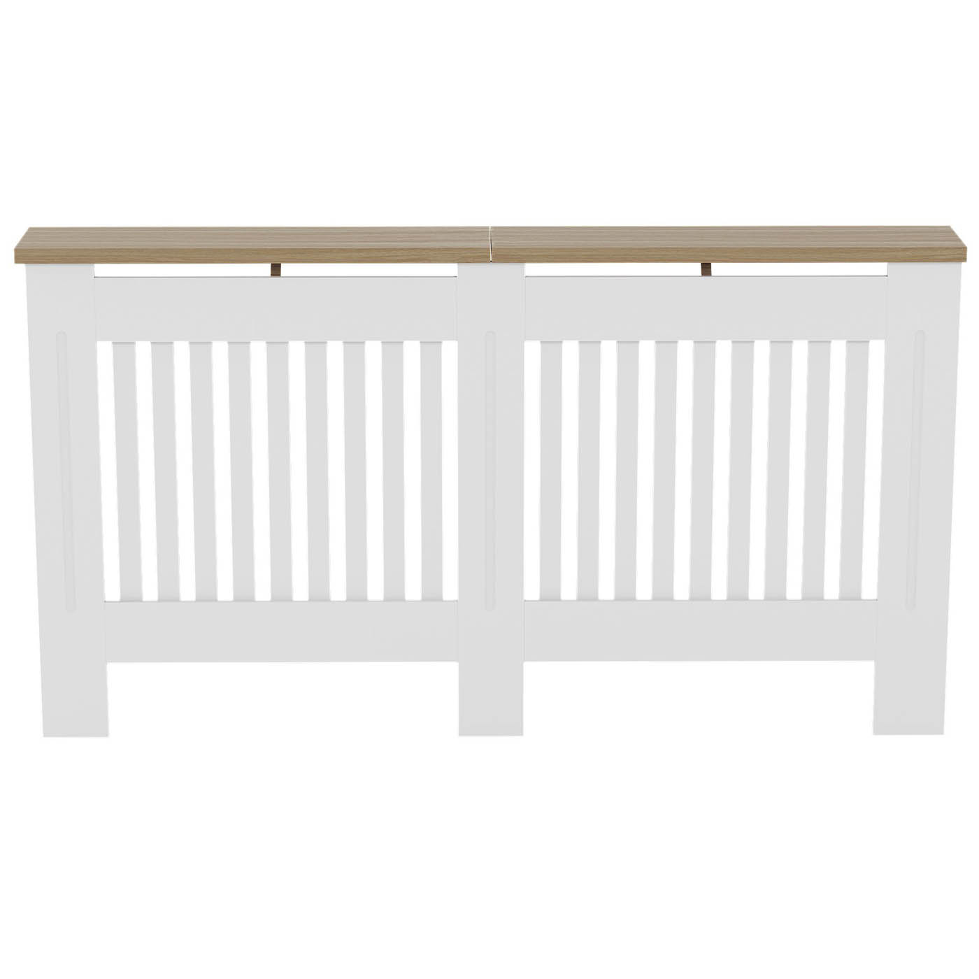 Radiator Cover Medium White Oak Veneer Vertical Slat (H)830mm (W)1520mm (D)190mm - Image 3