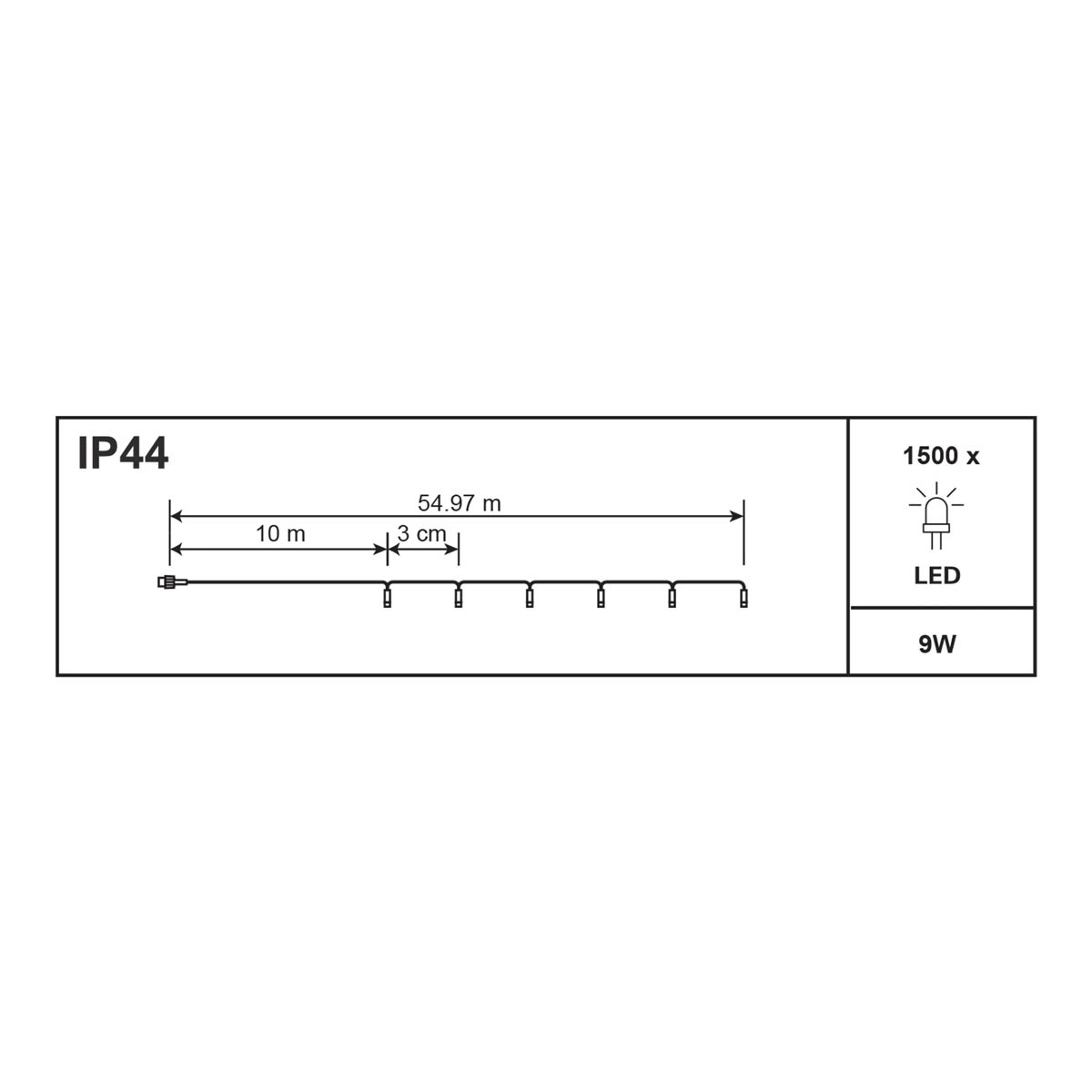 LED Christmas String Lights 1500 Ice White Timer Indoor Outdoor Home 54.97m - Image 2