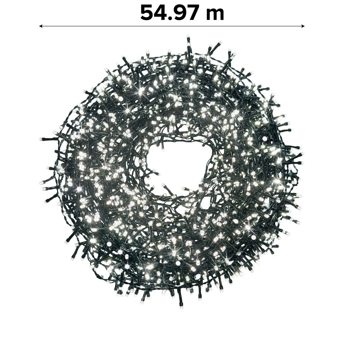 LED Christmas String Lights 1500 Ice White Timer Indoor Outdoor Home 54.97m - Image 3