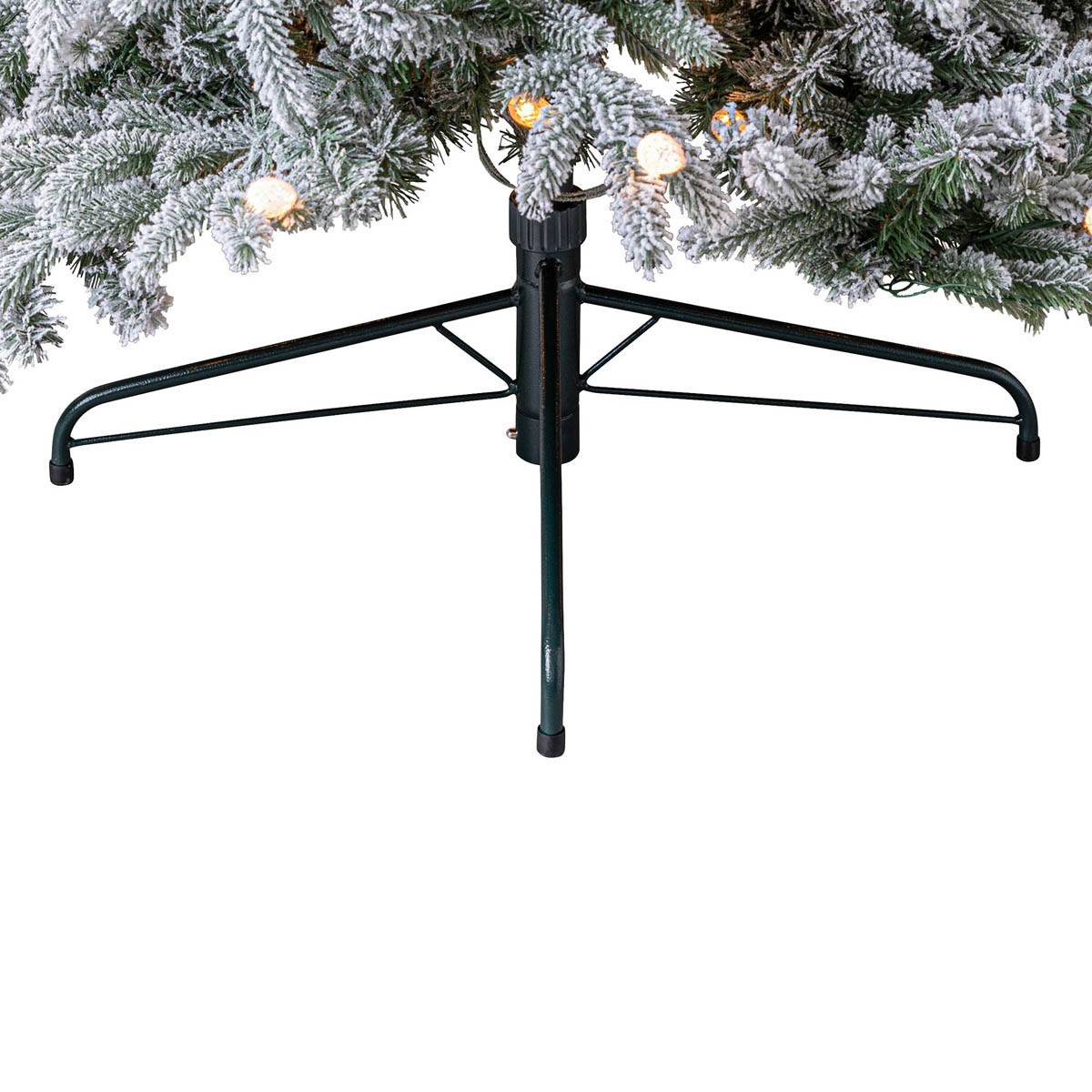 Christmas Tree Artificial Green LED Hinged Pre-lit Warm White Flocked Effect 7ft - Image 6