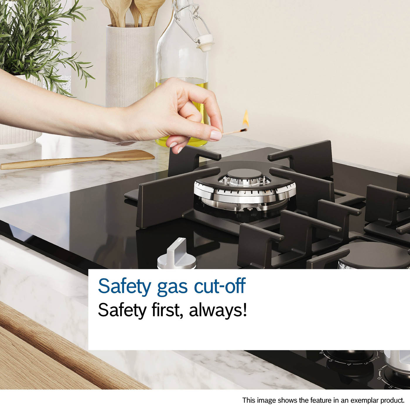 Bosch Gas Hob 5 Burner Series 6 PCS7A5I90 Electric 75cm Stainless Steel - Image 6