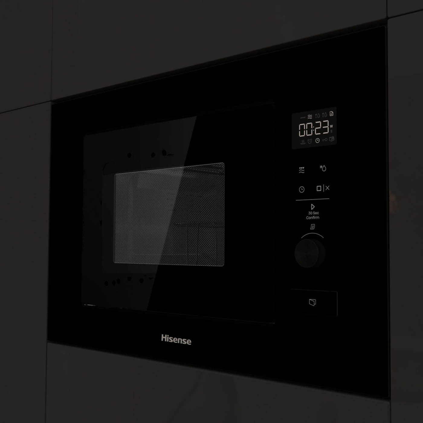 Hisense Built-in Microwave BIM320G52BGUK Mirrored Black Grill Function 20L - Image 5