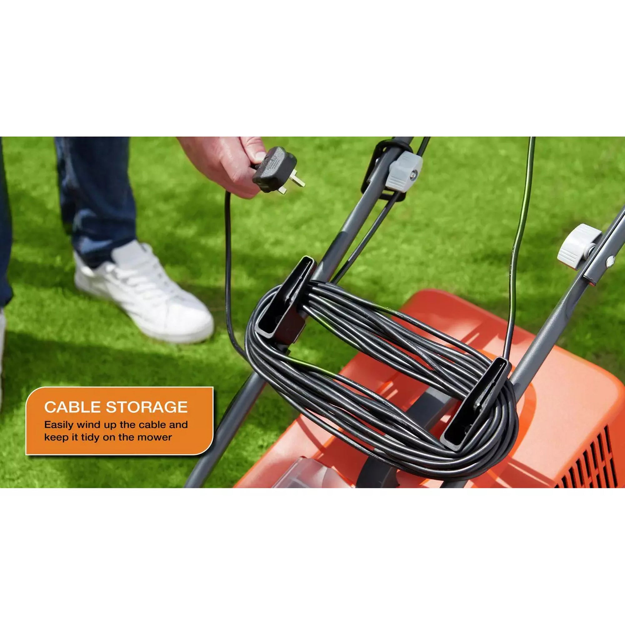 Flymo Rotary Lawnmower Electric 32cm Adjustable Height 30L Grass Box 320V - Image 4