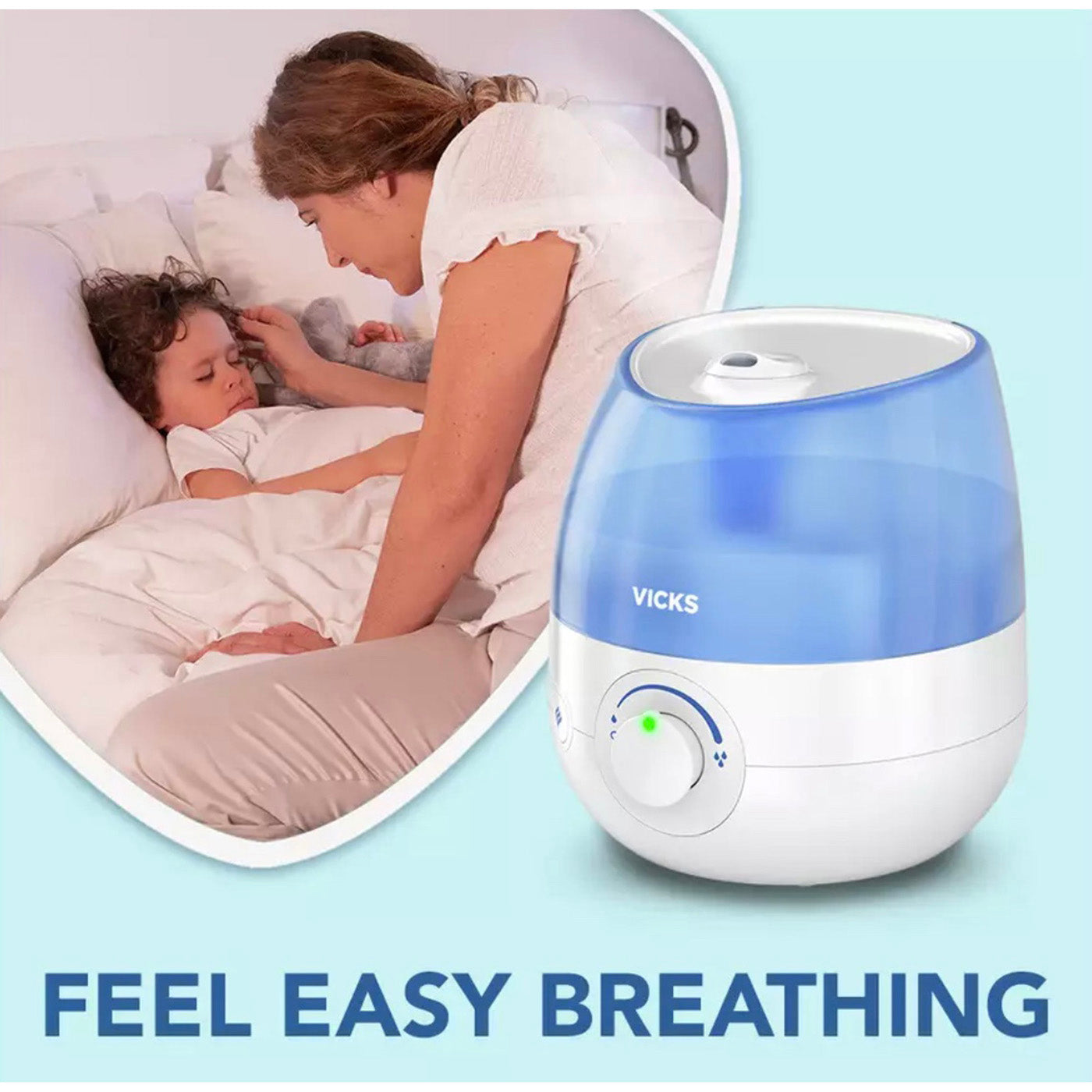 Vicks Humidifier Ultrasonic Cool Quiet Mist with Timer Variable Control 1.8l - Image 3
