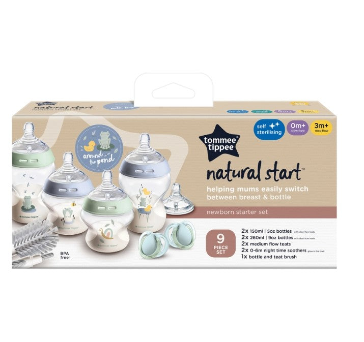 Tommee Tippee Newborn Starter Set Blue Bottles Soothers Brush Self-Sterilising - Image 2