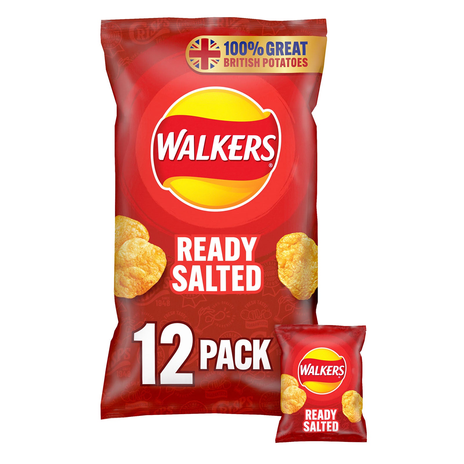 Walkers Crisps Ready Salted Multipack Sharing Snack 210 Bags x 25g - Image 2