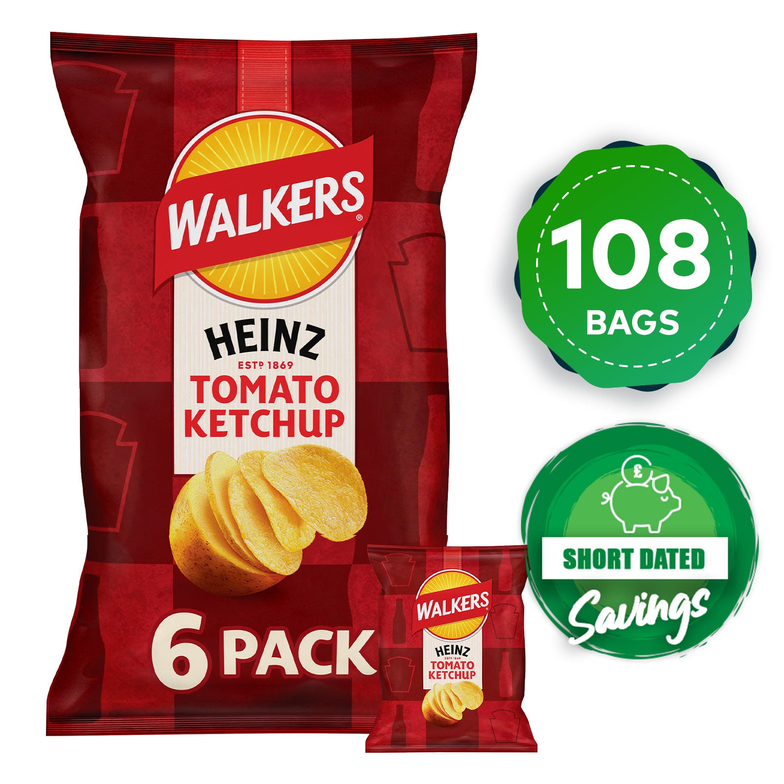 Walkers Crisps Tomato Ketchup Multipack Snacks Bundle 108 x 25g - Image 10