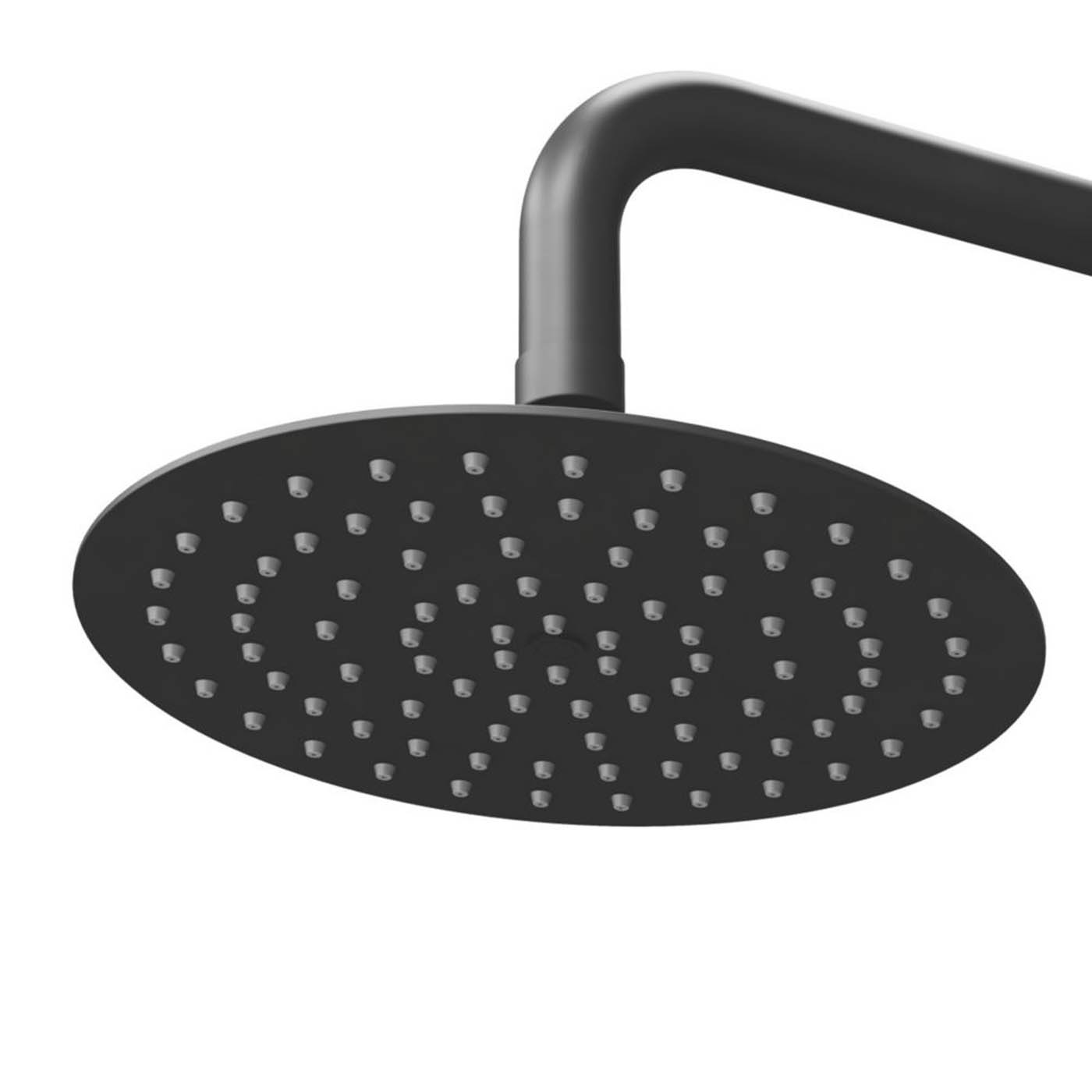 Swirl Mixer Shower Twin Head Matt Black Round Single Spray Pattern Concealed - Image 3
