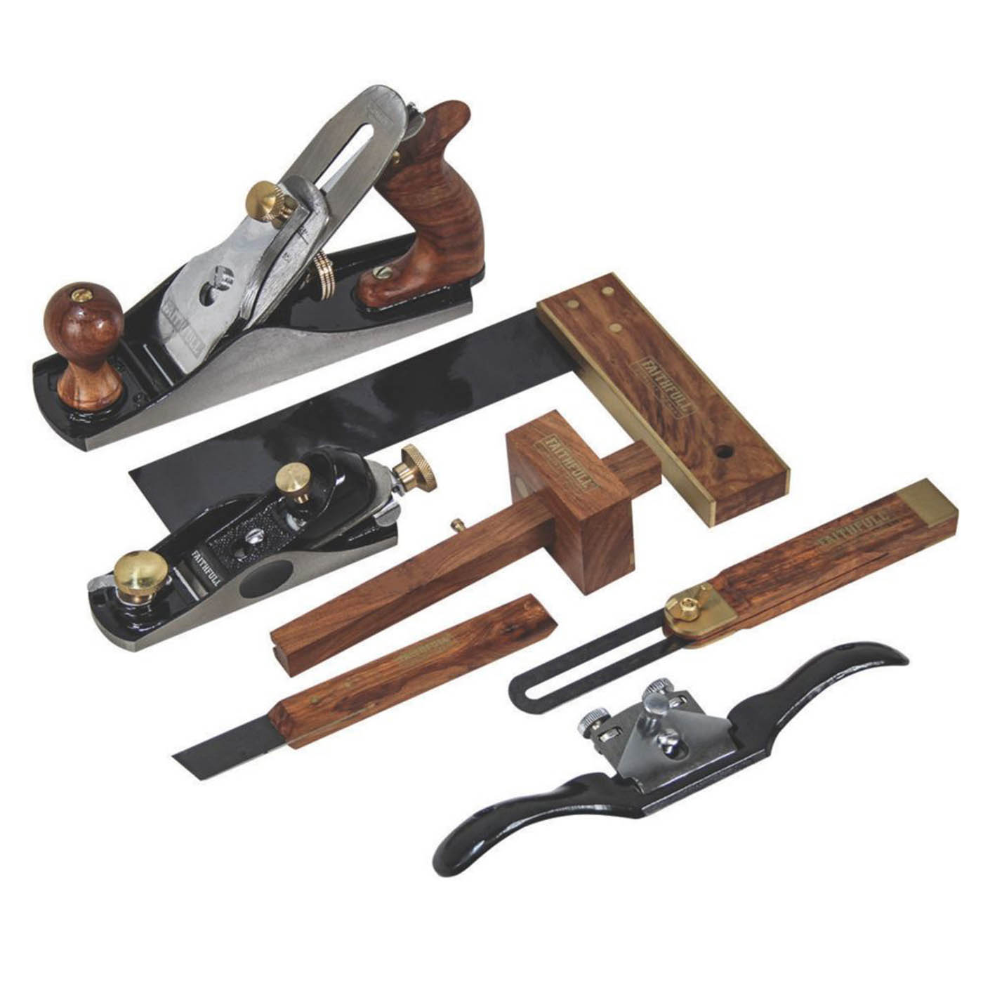 Faithfull Woodworking Plane Carpenters With Tools Manual Adjustable 7 Piece Set - Image 1