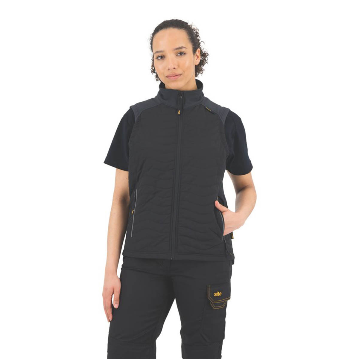 Site Work Body Warmer Womens Regular Fit Black Gilet Full Zip Sleeveless Size 14 - Image 3